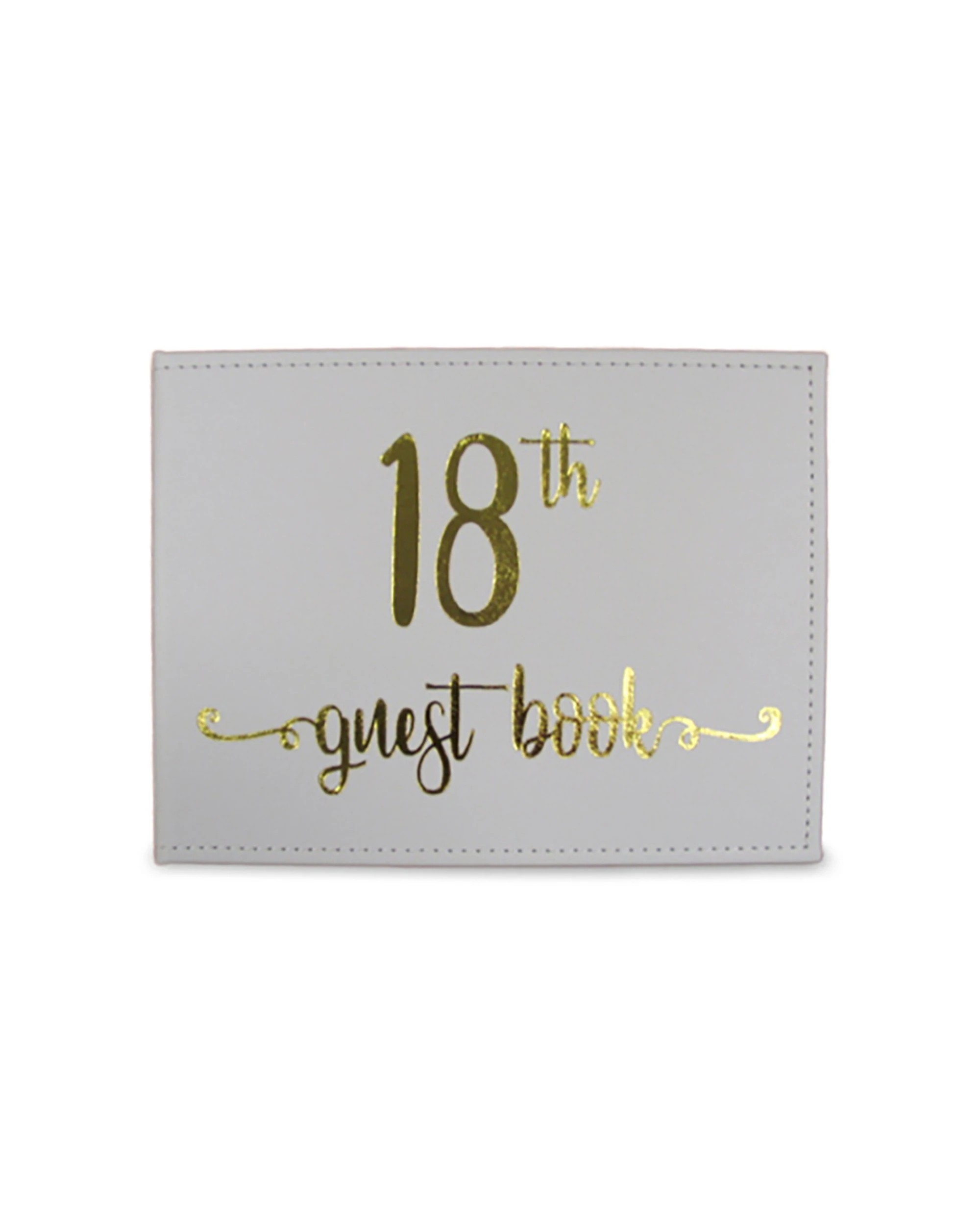 3 Guest Book 18th Gold Text 23x18cm Novelty Birthday Party Signature Pad Set - Gold, 3 of 3