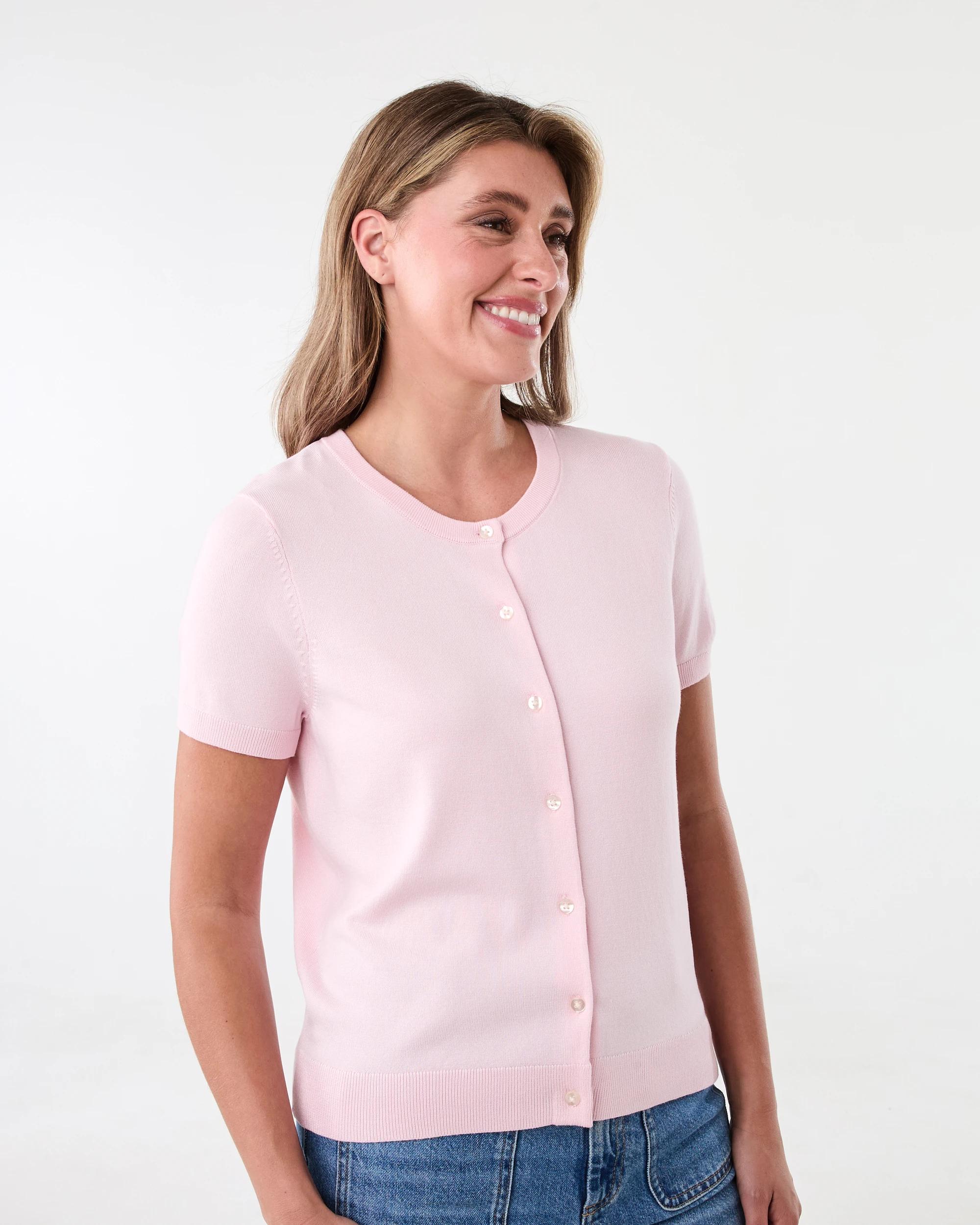 2 Short Sleeve Button Through Top Bllet Pink, 2 of 6