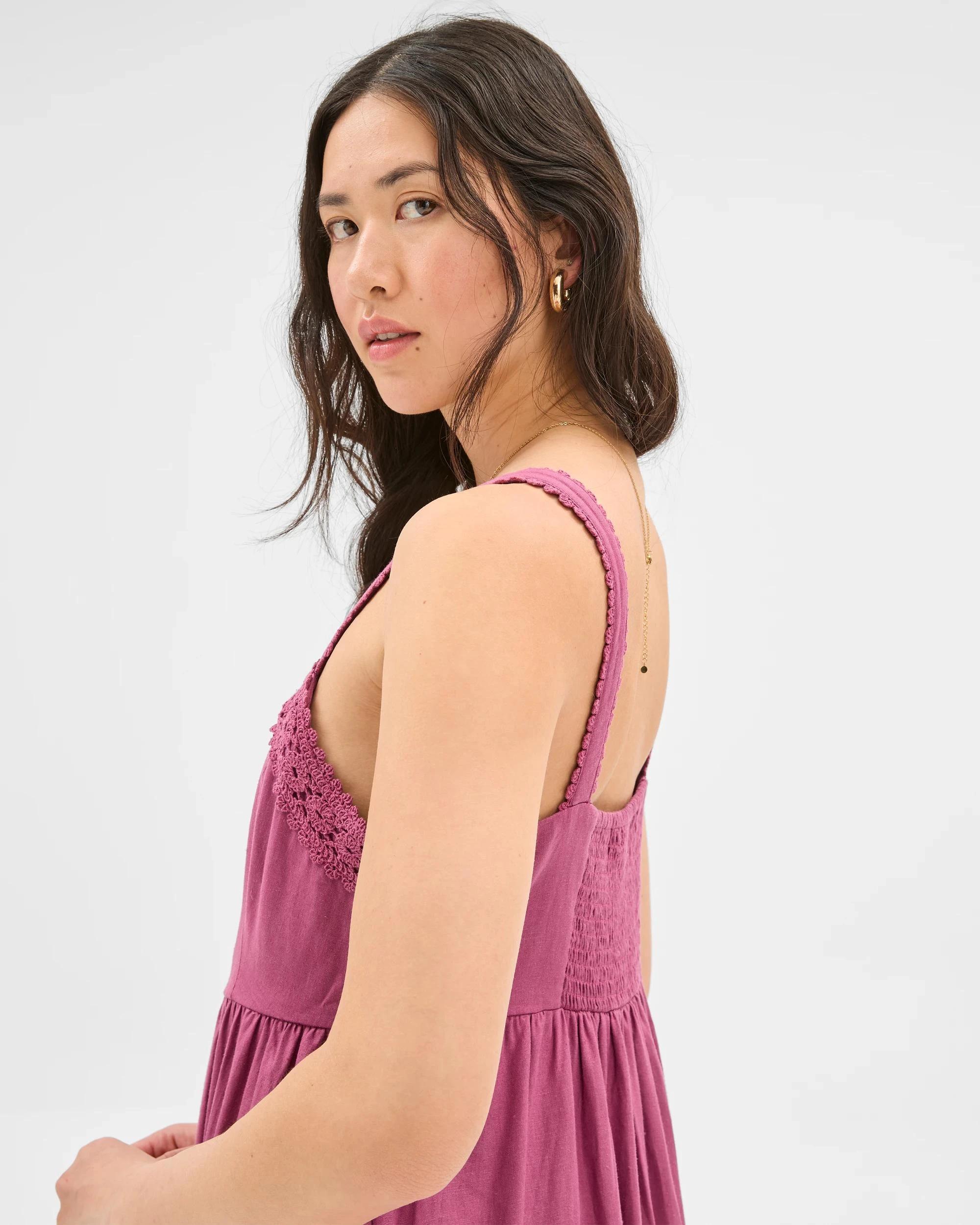 8 Target Woman Linen Blend Square Neck Maxi Dress DAMSON, 8 of 8