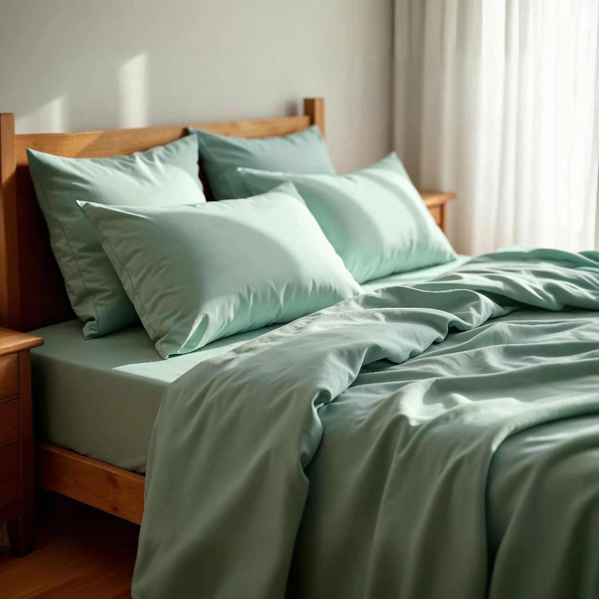 4 Royal Comfort 1200 Thread Count Sheet Set 4 Piece Ultra Soft Touch Bedding - Queen Bed - Green, 4 of 4