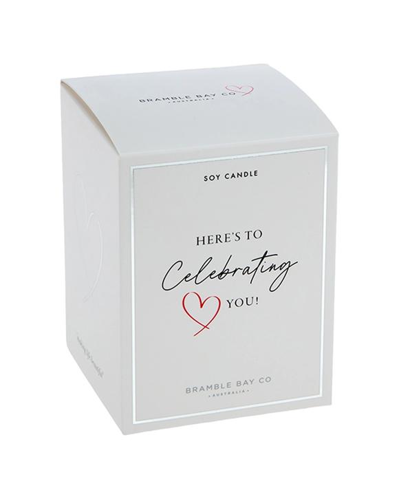 Bramble Bay Celebrating You Papaya & Coconut Scented Soy Candle Home Fragrance 300g - White
