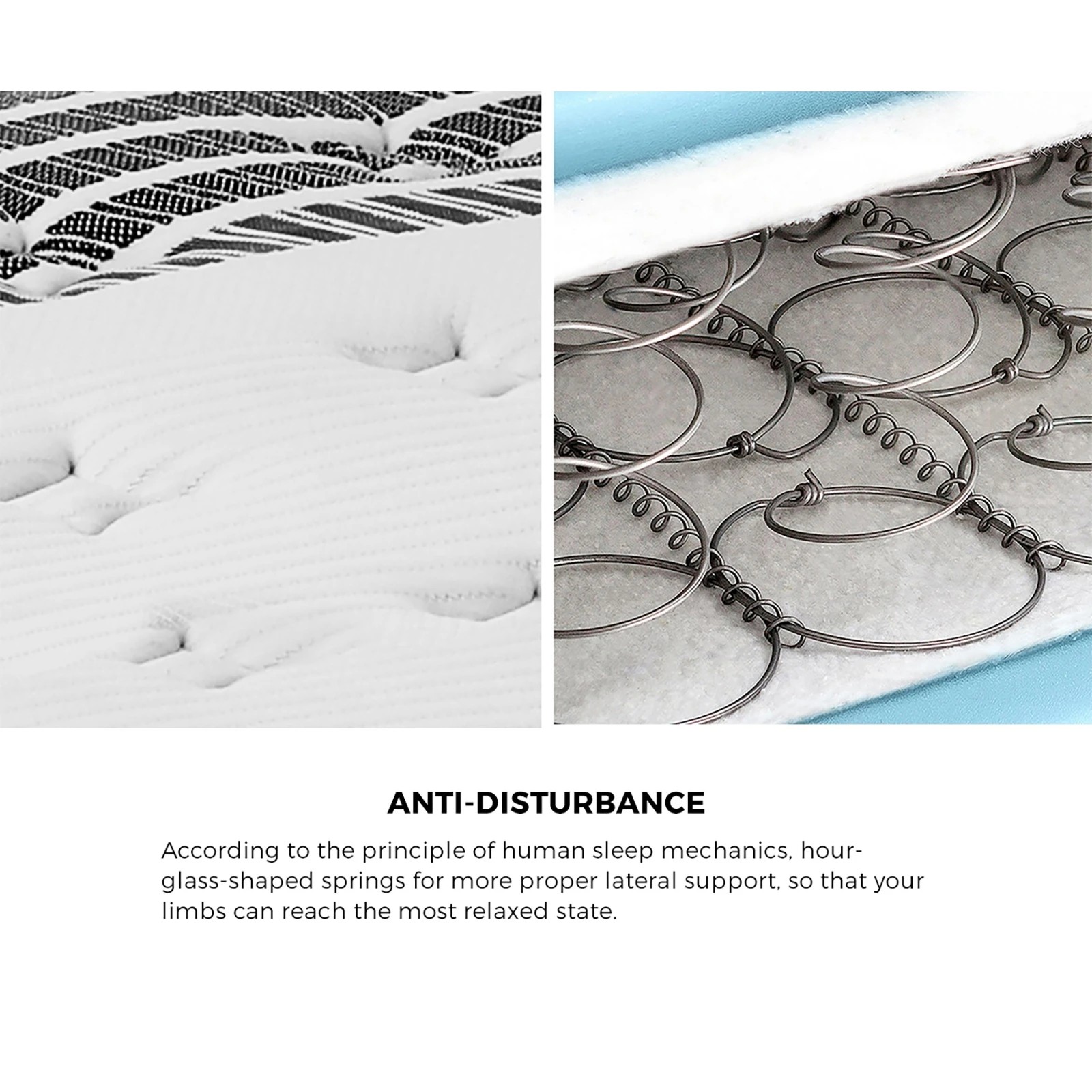 5 Oikiture Double Bed Frame With Mattress Set
 - Grey, 5 of 10