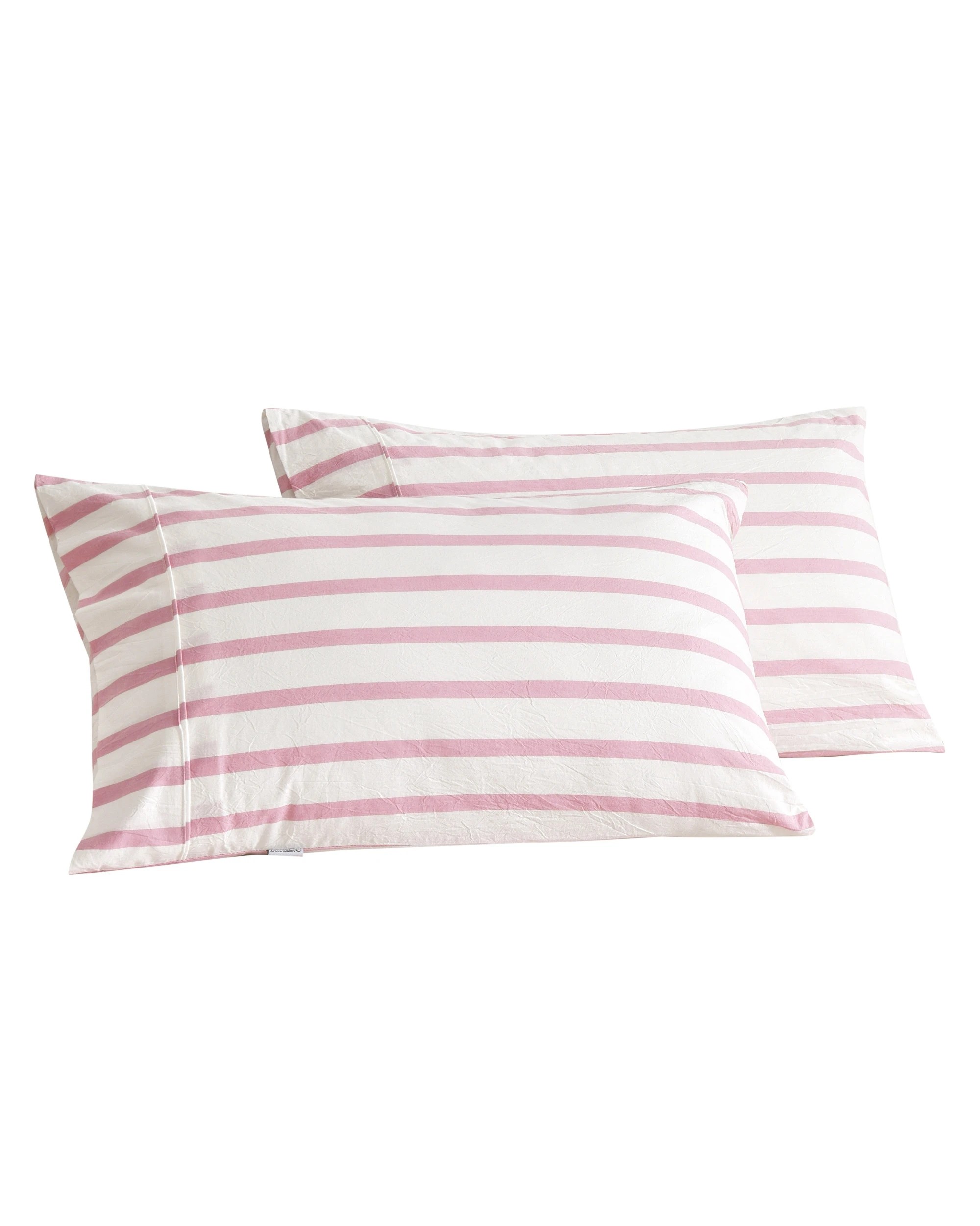 6 Dreamaker Twin Pack Bask Yarn Dyed Washed Cotton Striped Standard Pillowcase - Pink Pearl, 6 of 6