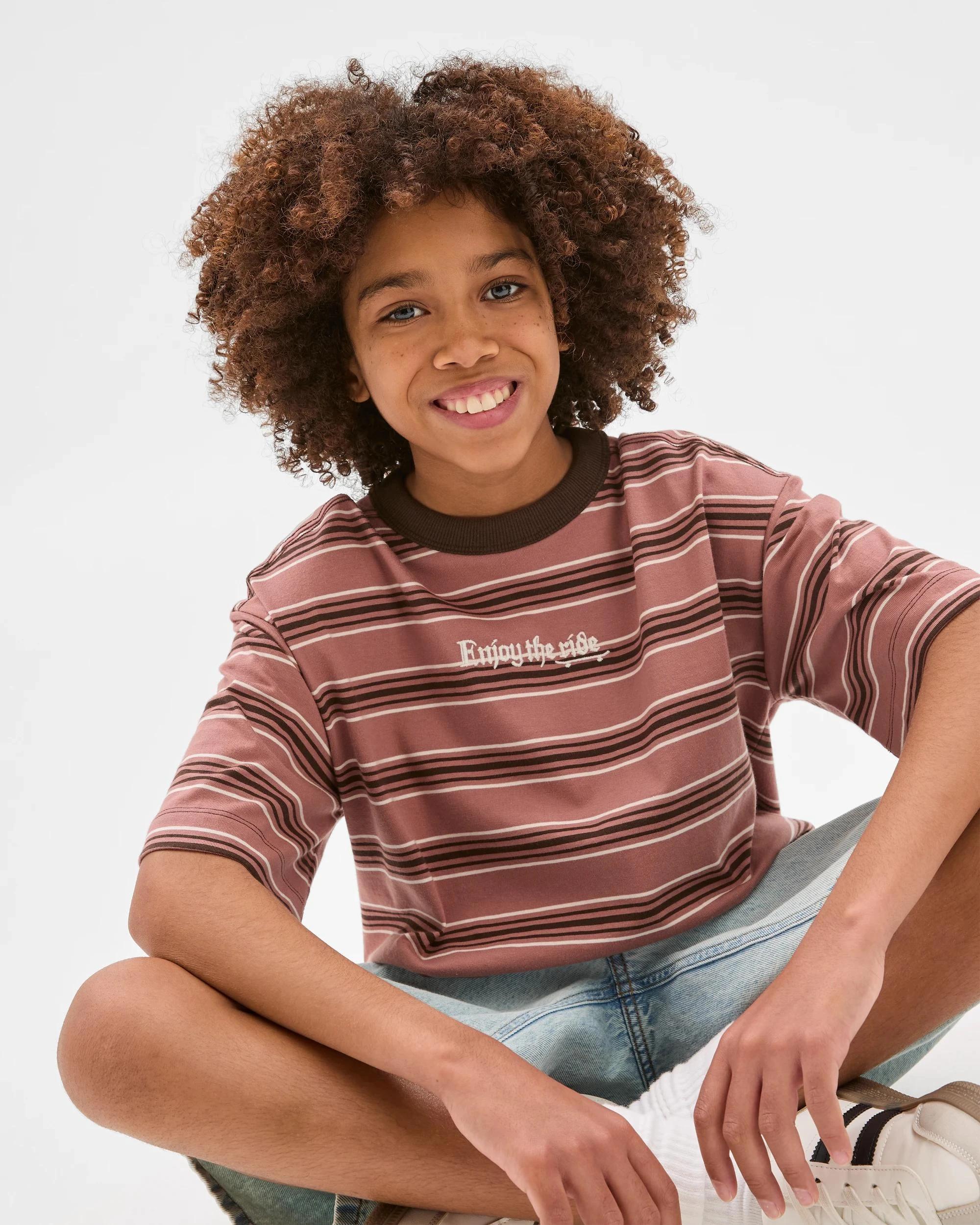 1 Target Kids Australian Cotton Stripe T-Shirt BURLWOOD, 1 of 7