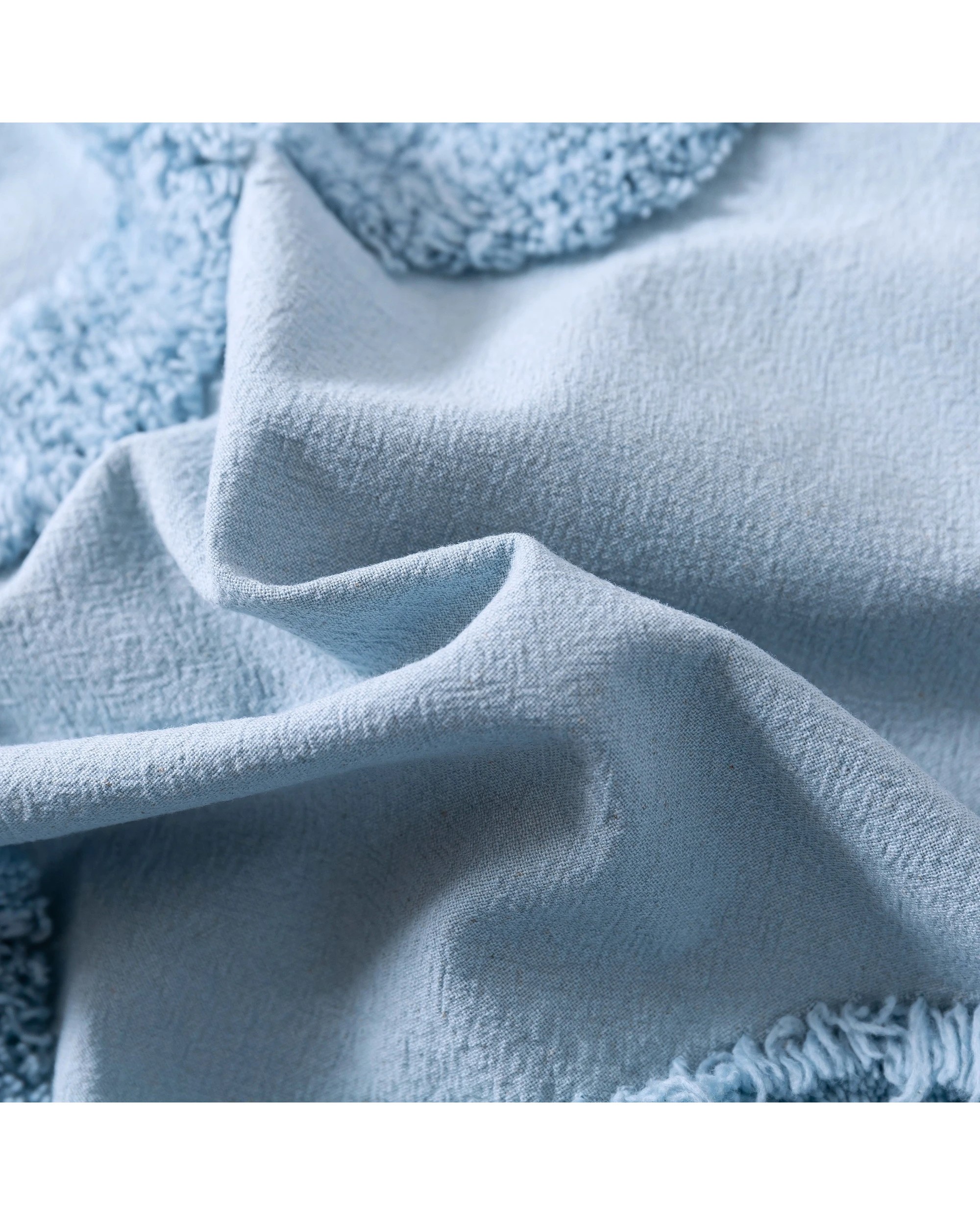 4 Dreamaker Kye Tufted Washed Vintage Cotton Quilt Cover Set - Queen Bed - Blue, 4 of 5