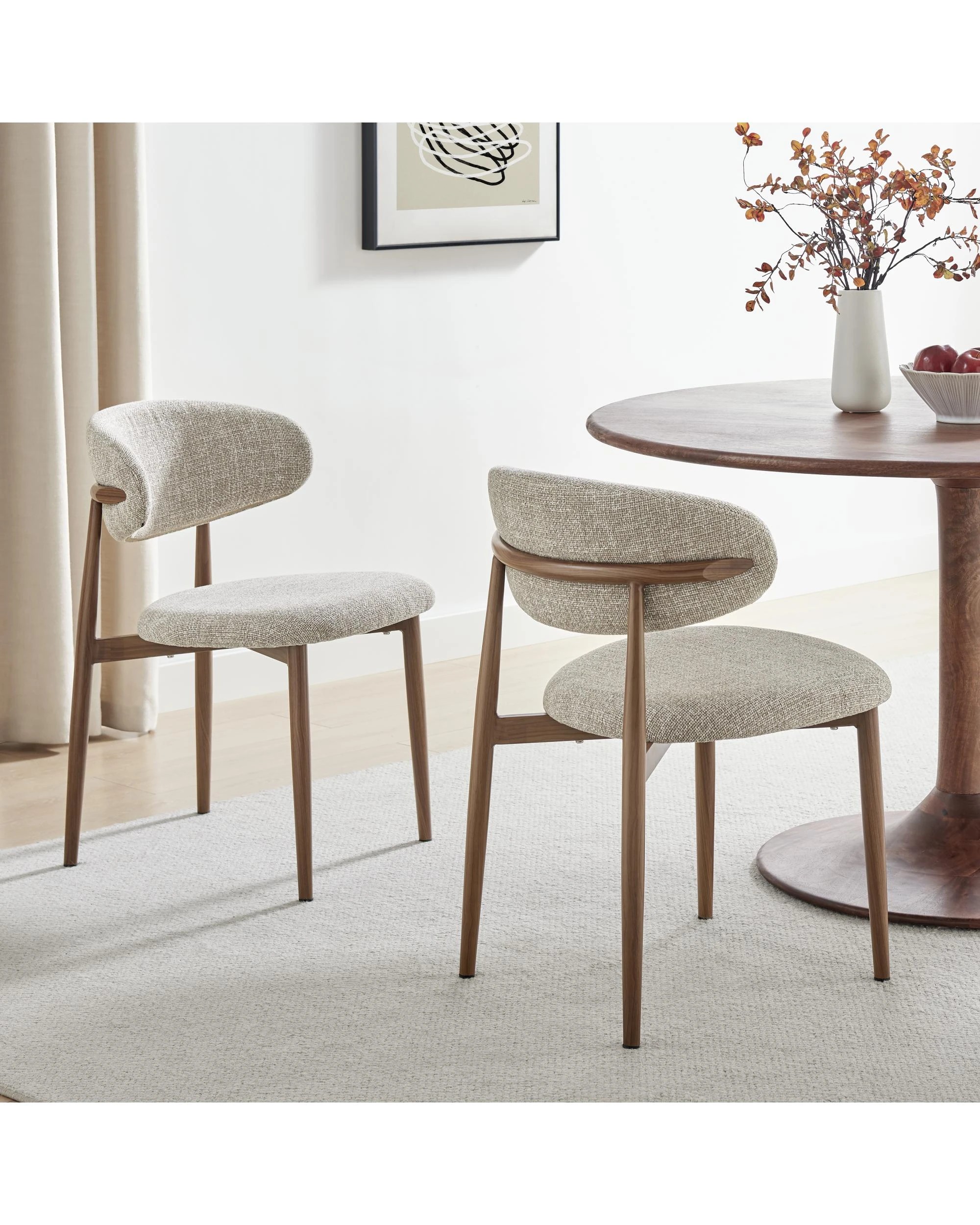 2 Kodu Dining Chairs Pair (Set of 2) - Beige, 2 of 9