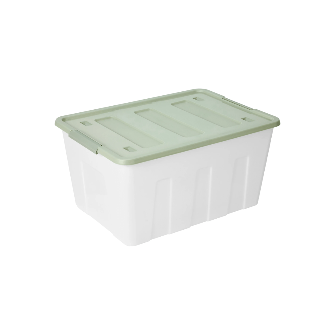 1 60L Storage Tub on Wheels with Green Lid, 1 of 6