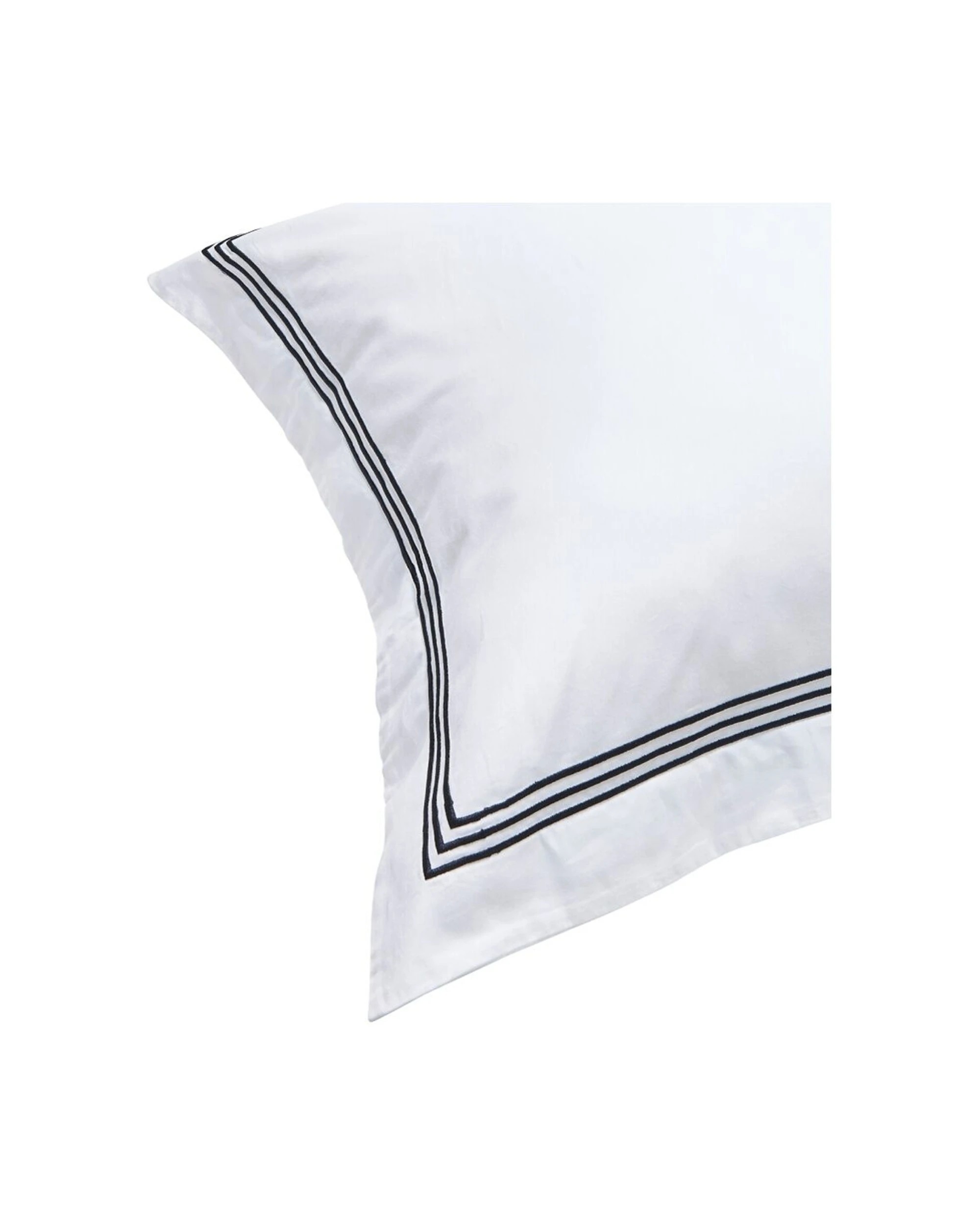 3 Grosvenor House 500TC Egyptian Cotton Hotel Embroidered European Pillowcase With Black - White, 3 of 3