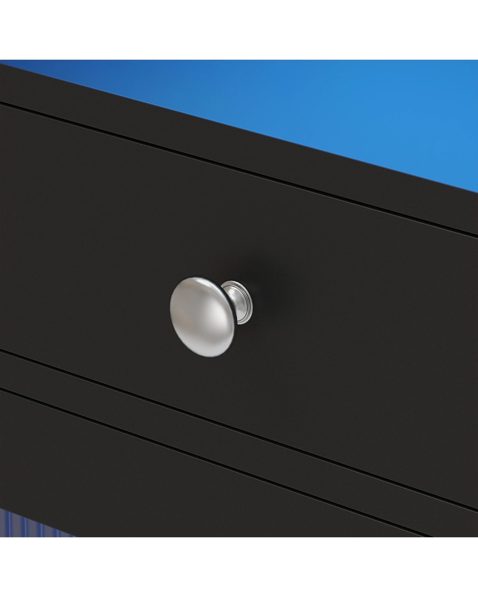 4 Advwin Bedside Table Acrylic Door With with Charging Station & LED Light - Black, 4 of 6