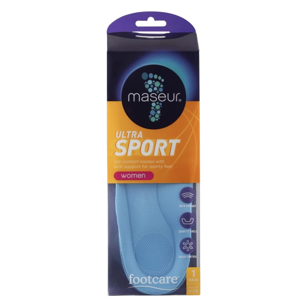 2 Footcare Ultra Sport Insoles - Blue, 2 of 4