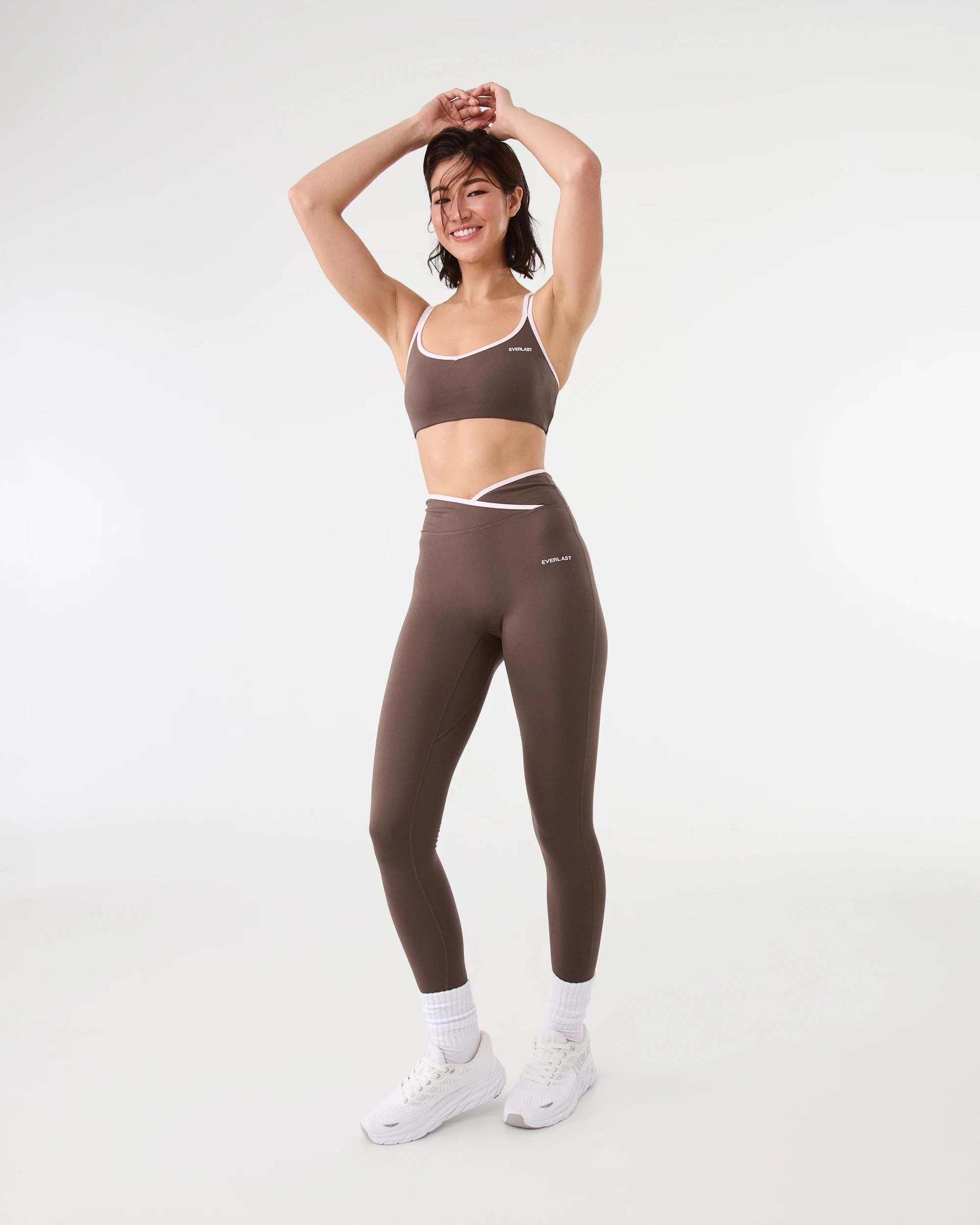 3 Everlast Womens Cross Front Leggings Choc, 3 of 7