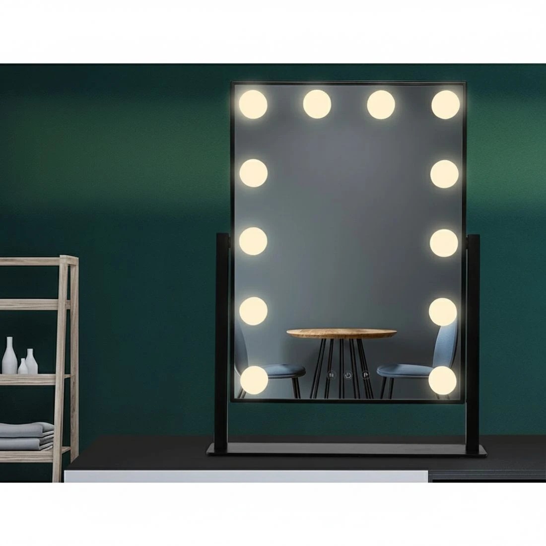 4 Embellir Makeup Mirror 30x48cm Hollywood Vanity with LED Light Rotation Tabletop - Multi, 4 of 7