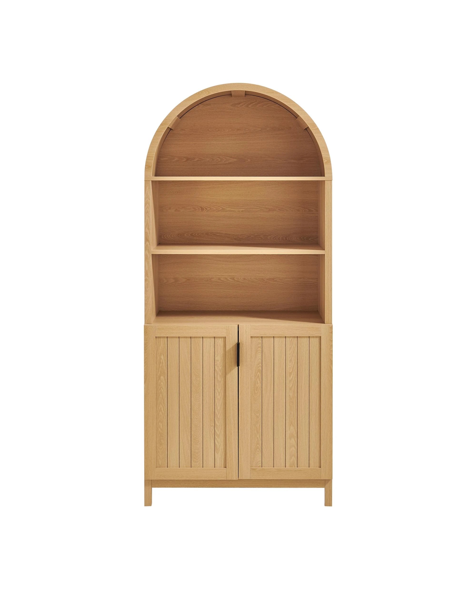 4 Kodu Bookcase Open Storage Display 2 Doors - Natural, 4 of 10