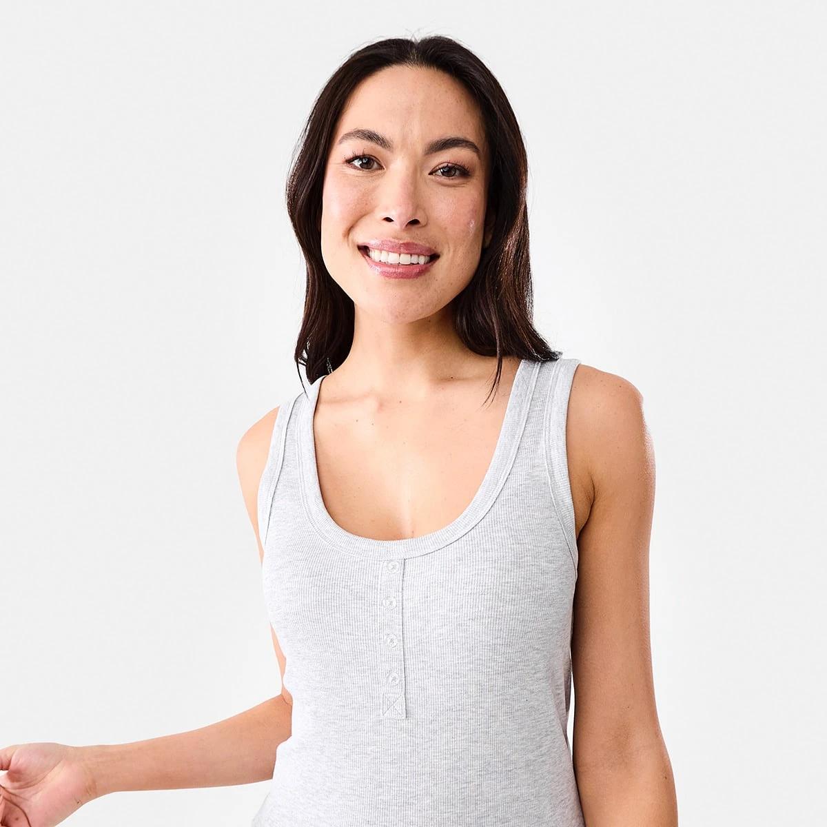 4 Henley Sleep Tank Slvr Marle, 4 of 6