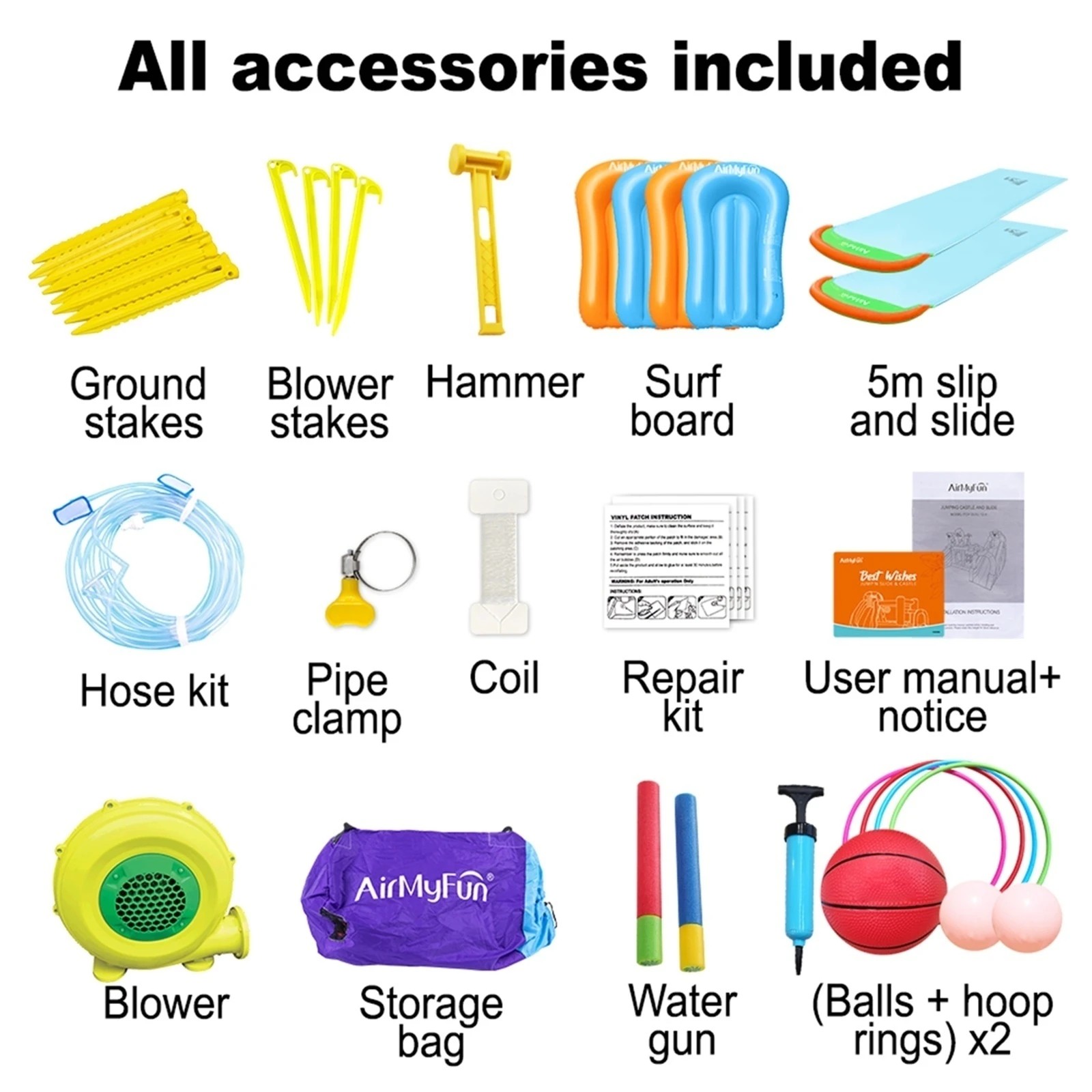 9 Airmyfun Inflatable Castle 12 Play Zones Dual 5m Water Slide Animal Theme
 - Multi, 9 of 10