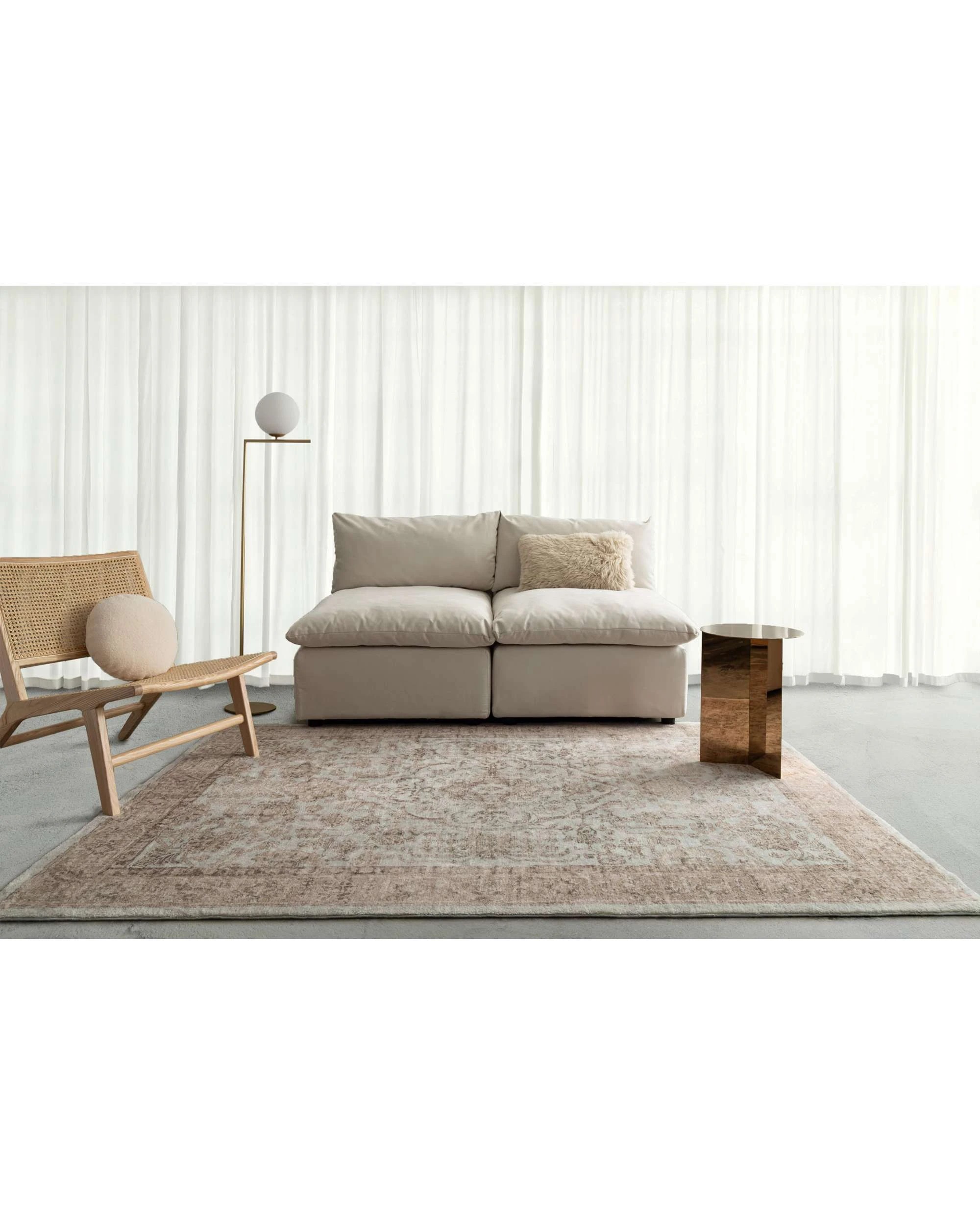2 Loopsie Hani Medallion Washable Rug-290cm x 200cm - Grey, 2 of 7