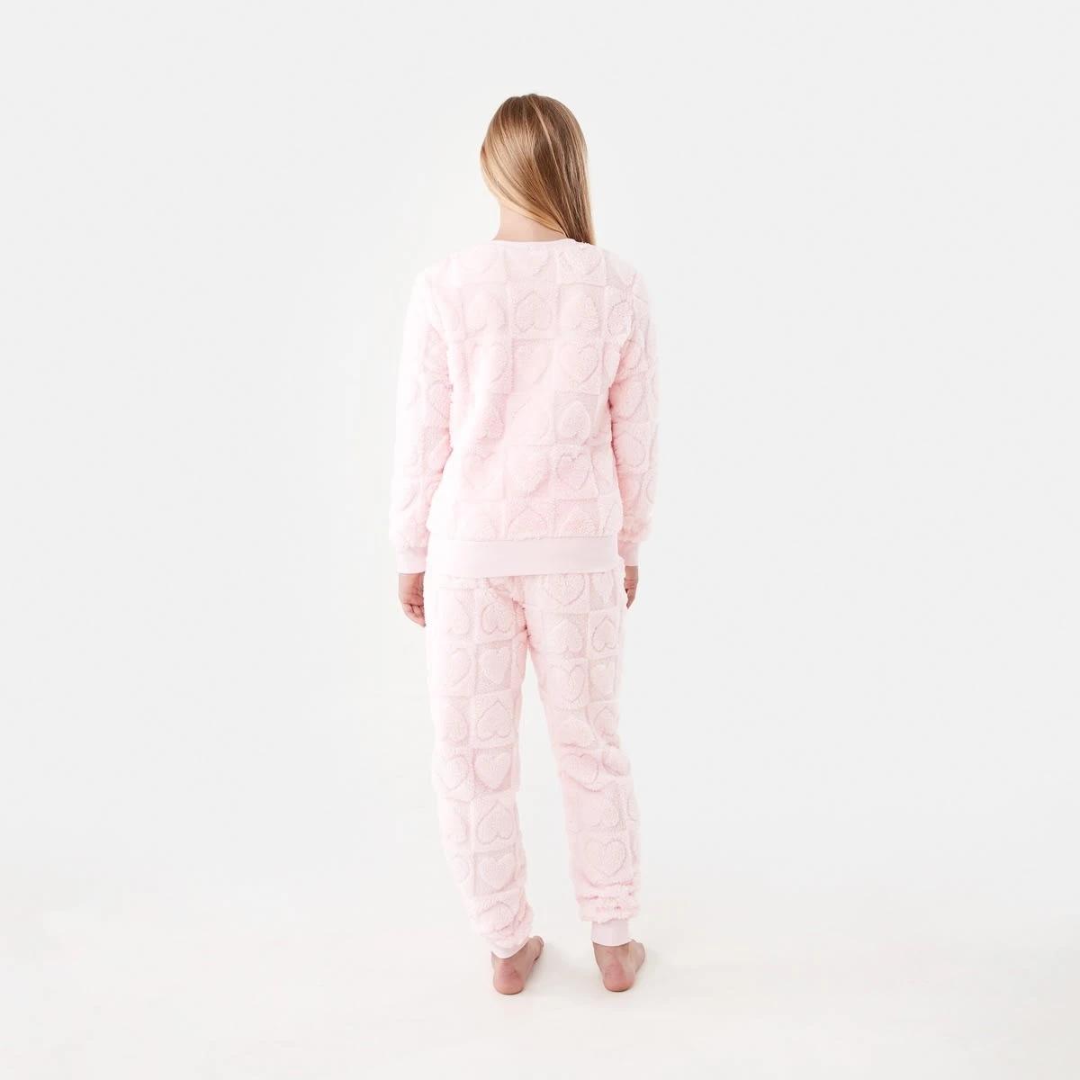 2 Fluffy Pyjama Set Pnk Hearts, 2 of 8