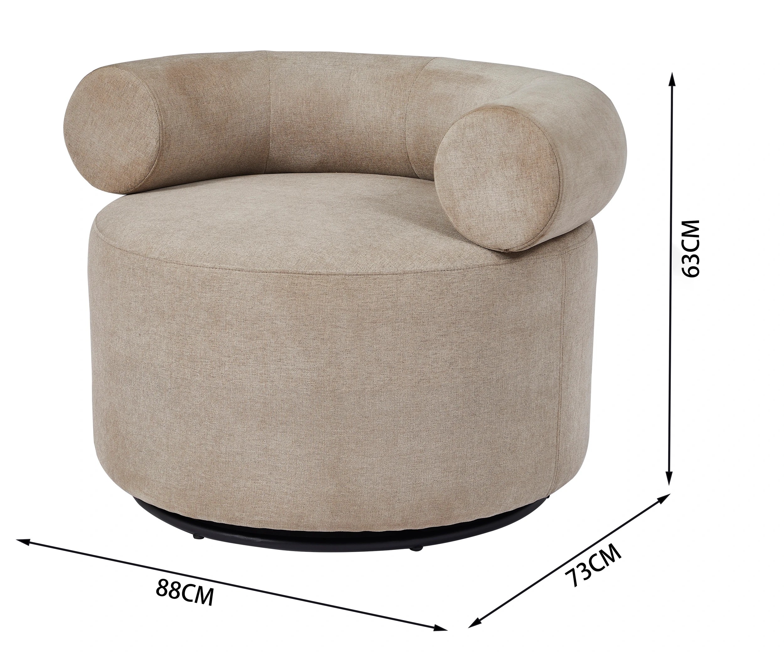 8 Halo Swivel Lounge Chair - Cream, 8 of 8