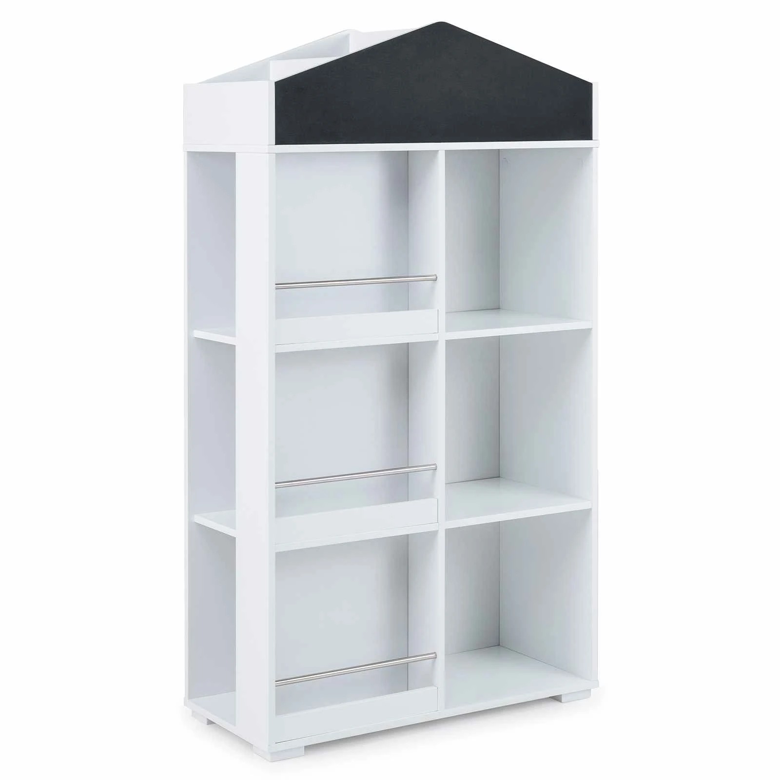 1 Costway Bookshelf & Toy Storage Organizer Wooden Bookcase Chalkboard - White, 1 of 3