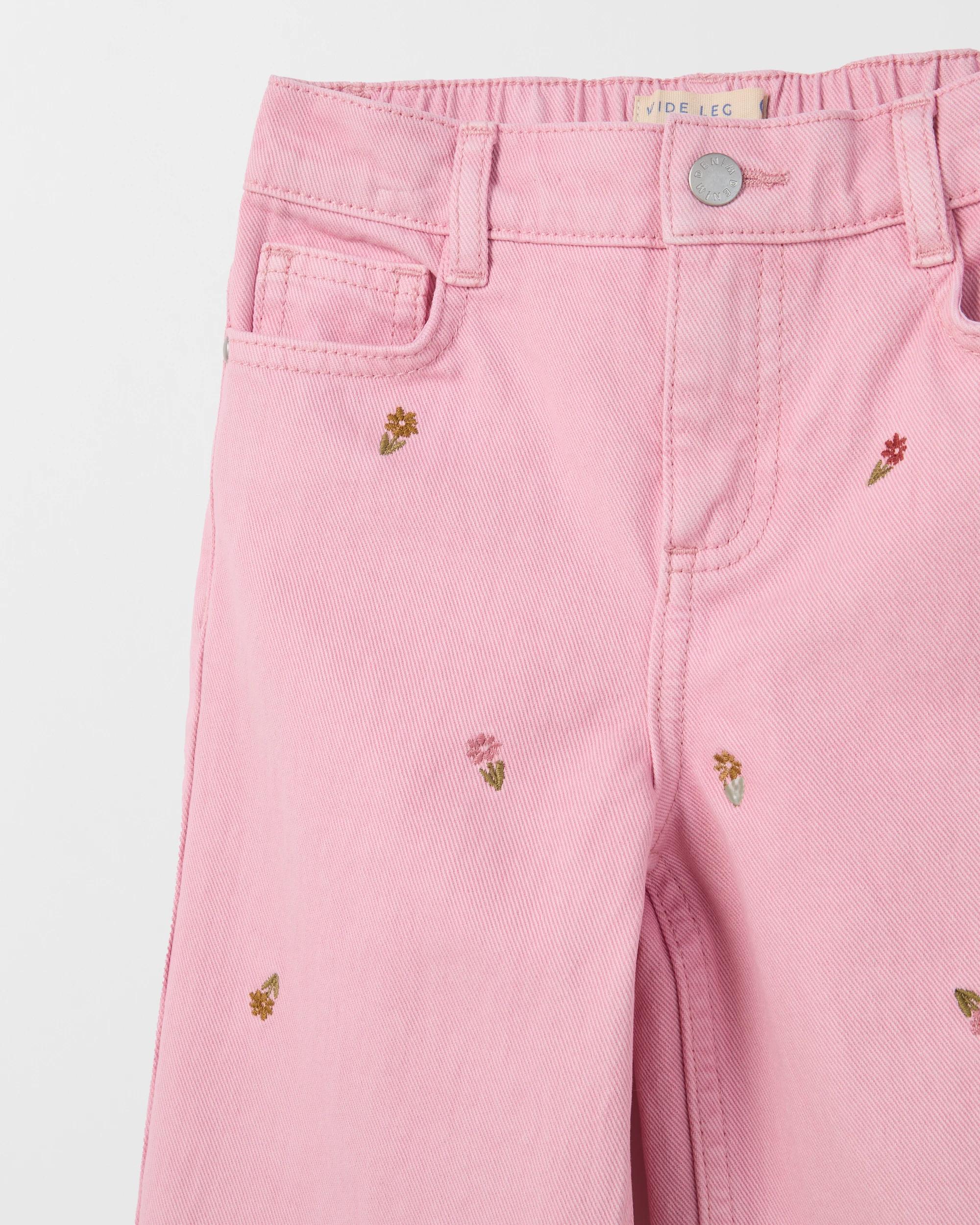 2 Target Denim Fashion Wide Leg Jeans PINK, 2 of 2
