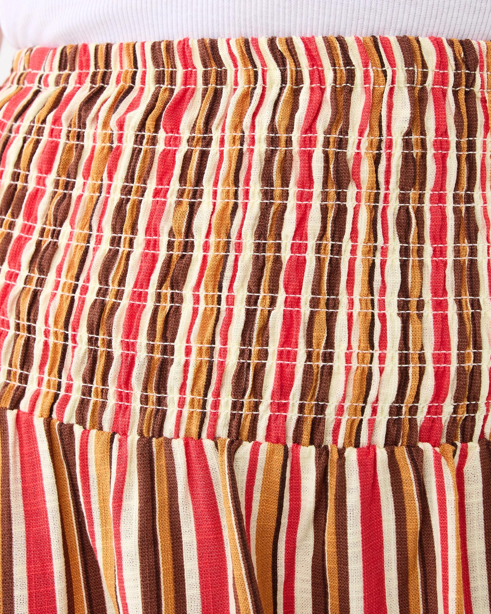 4 Shirred Resort Mini Skirt Cbean Stp, 4 of 6