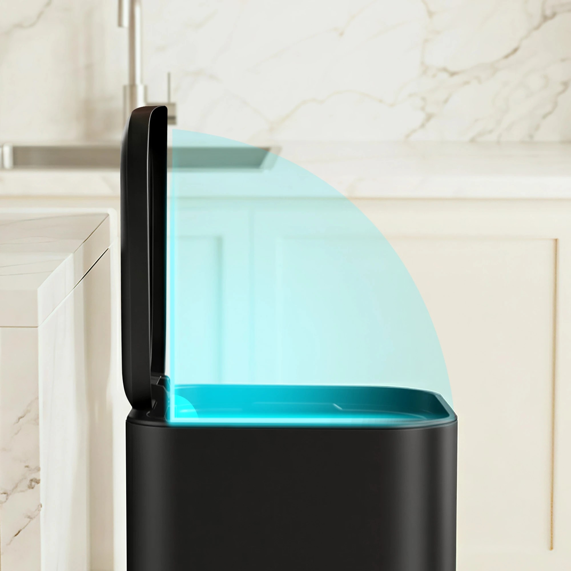 7 Cefito 40L Kitchen Trash Can Pedal Bin Rubbish Bin Steel Soft-Close Lid - Black, 7 of 9
