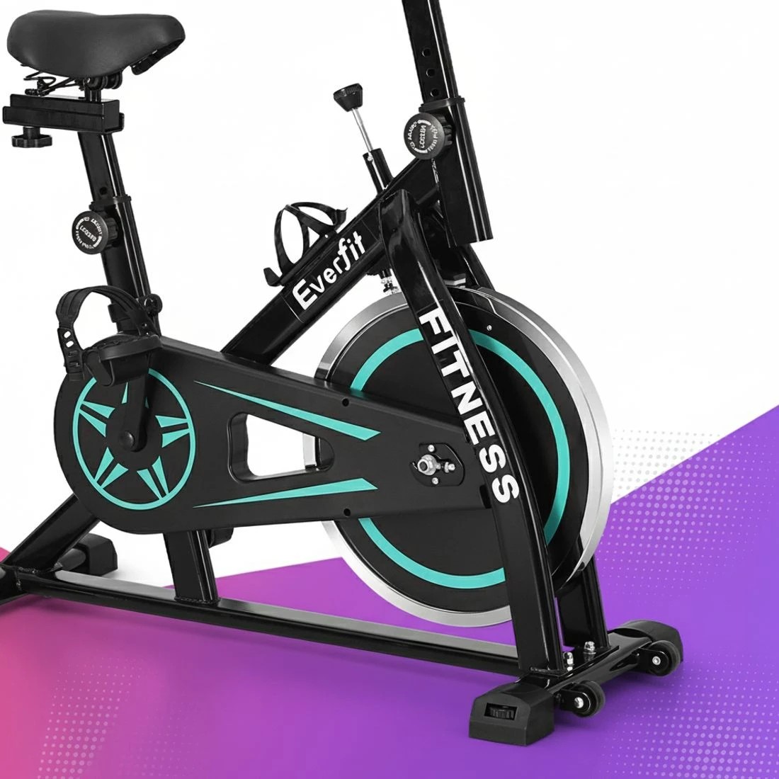 6 Everfit Spin Bike Exercise Bike 10kg Flywheel Fitness Home Gym 150kg - Multi, 6 of 6