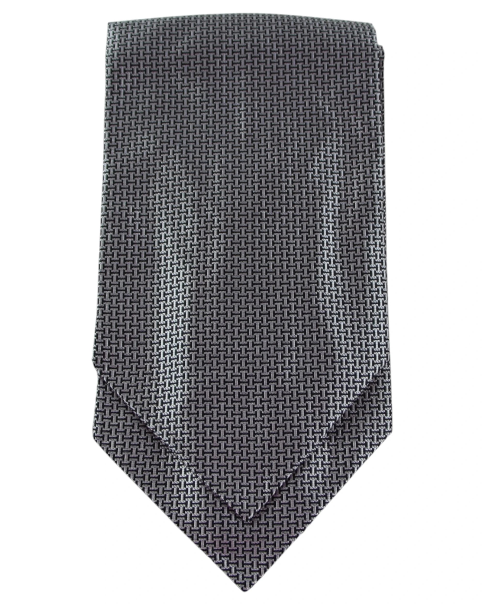 4 Zasel Mens Grey & Black Tetris Patterned Cravat - Multi, 4 of 4