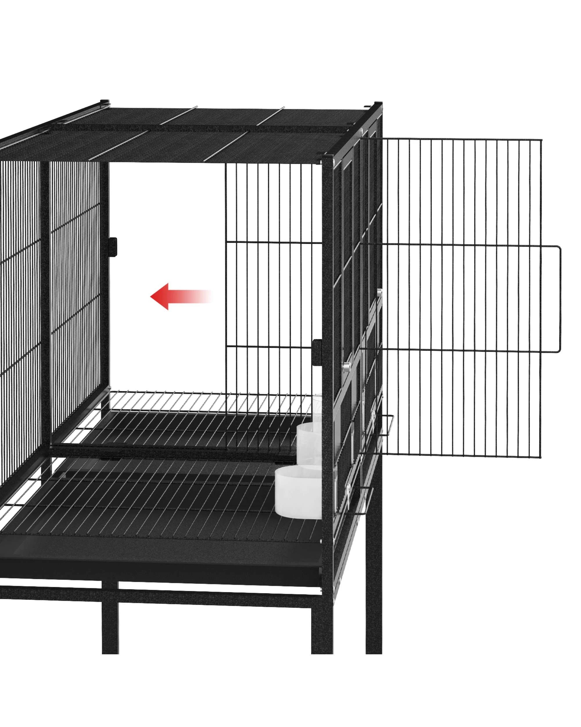 5 Advwin Large Bird Cage 2-in-1 Parrot Aviary, 5 of 7