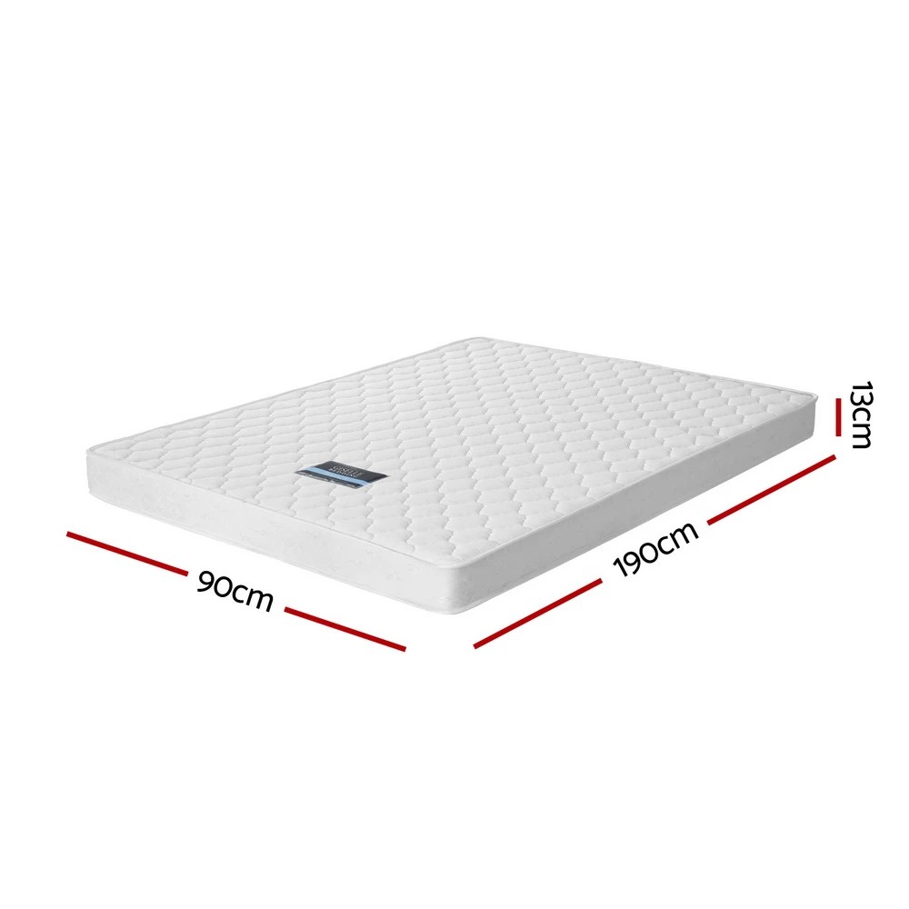 2 Giselle Bedding 13cm Mattress Tight Top - Single Bed - White, 2 of 7