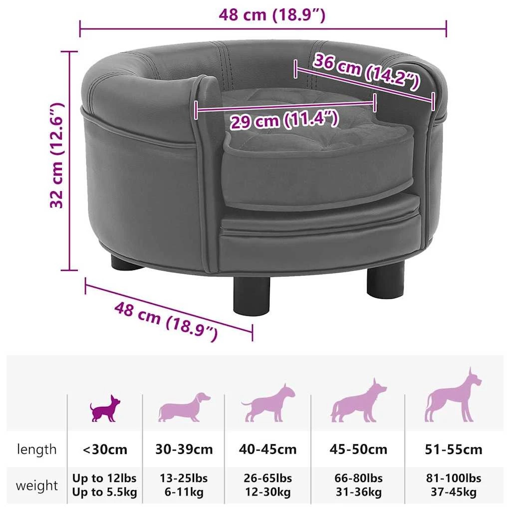 8 Vidaxl Dog Sofa Pet Sofa - Grey, 8 of 8