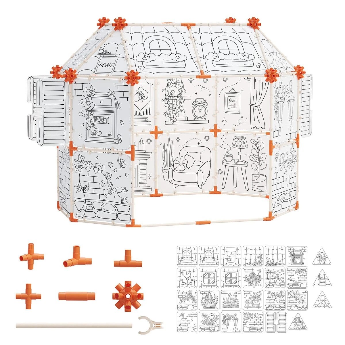 3 AUSWAY DIY Cardboard Play House Kids STEM Toys Educational Building Kit Interactive, 3 of 3