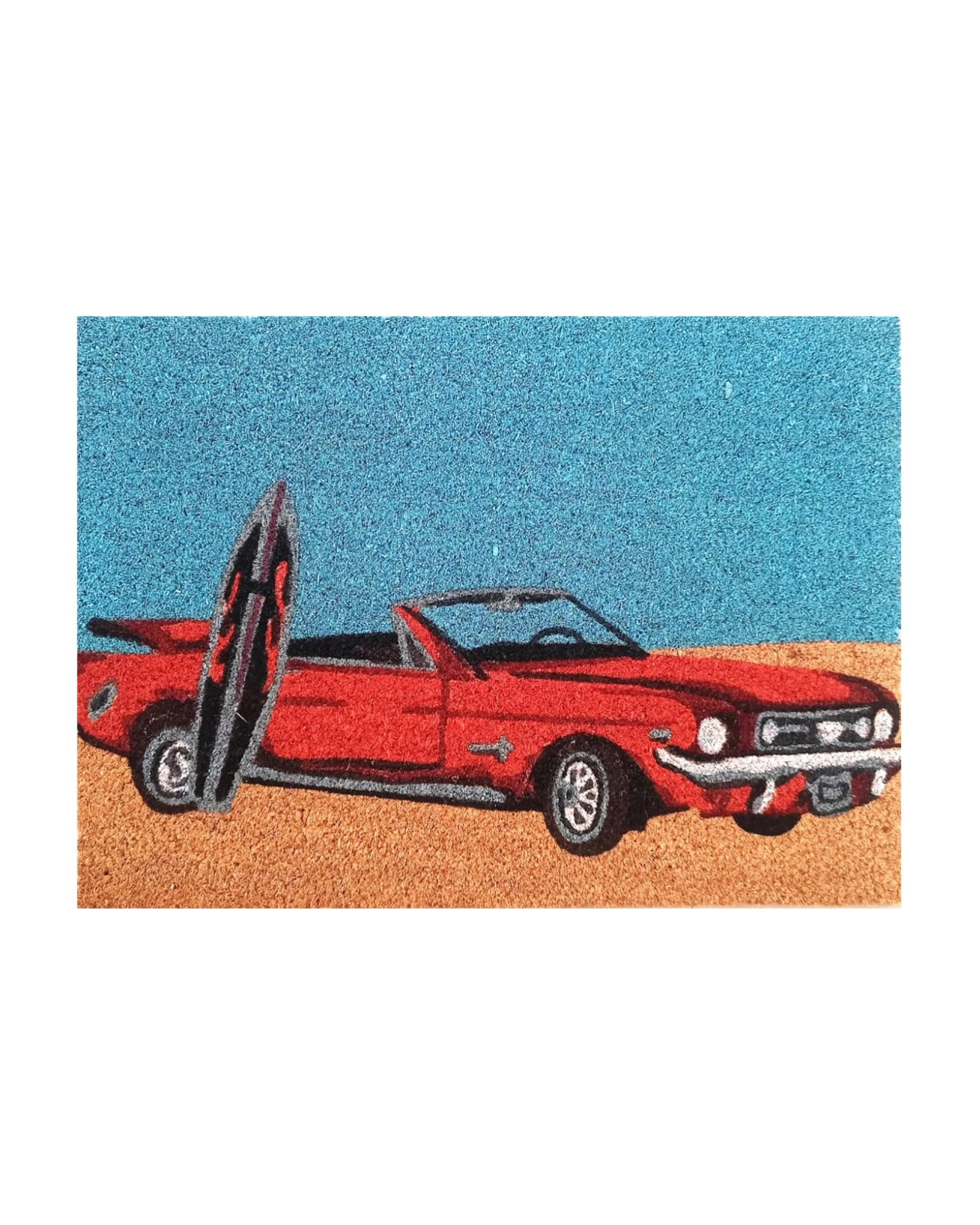 1 Laura Hill Door Mat Deluxe Coir Latex Mustang Convertible Car Surf Coastal Beach 40 x 55 cm, 1 of 4