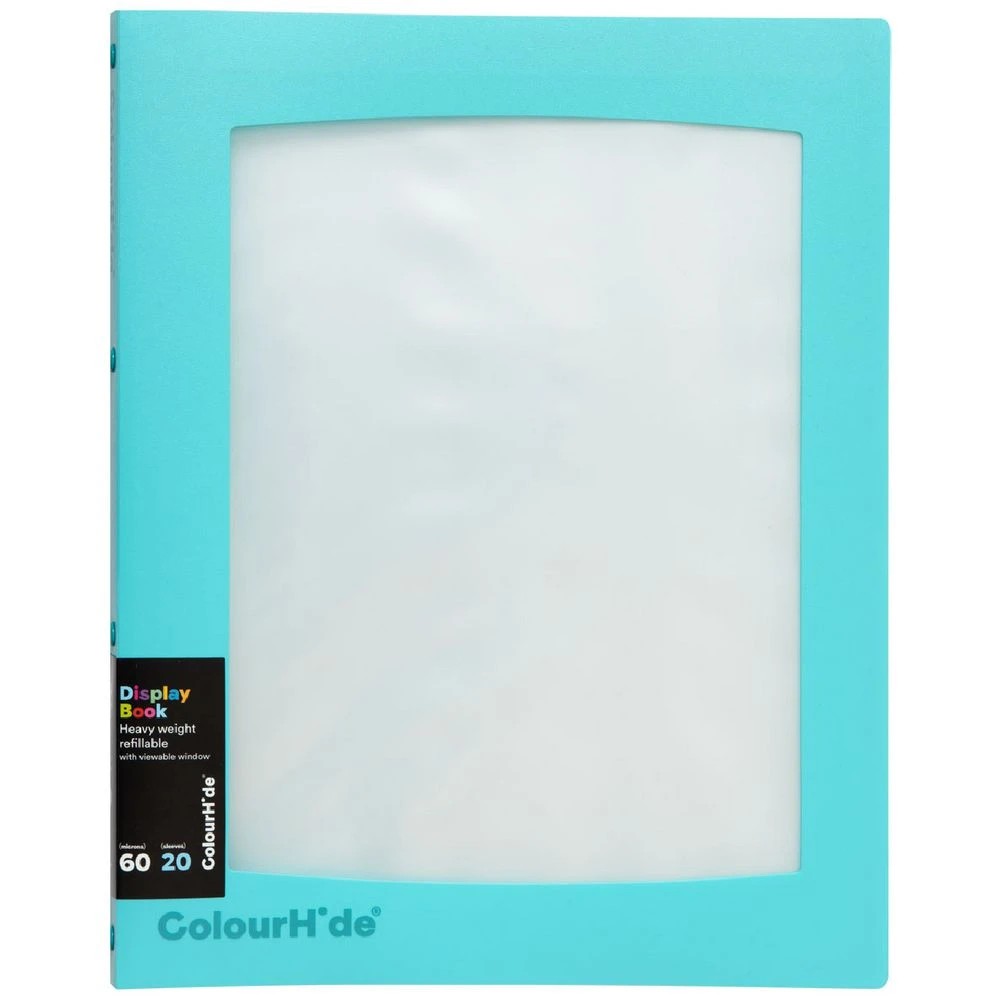 1 ColourHide Insert Cover Display Book 20 Sheets Aqua, 1 of 2