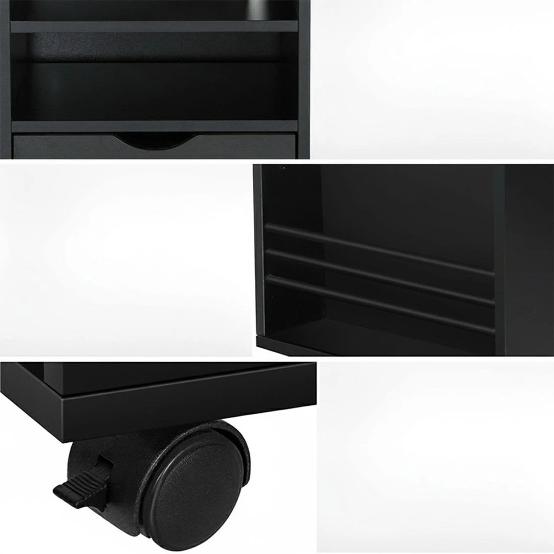 5 Artiss Bedside Table USB Charging with LED Adjustable Laptop Tray - Black, 5 of 5