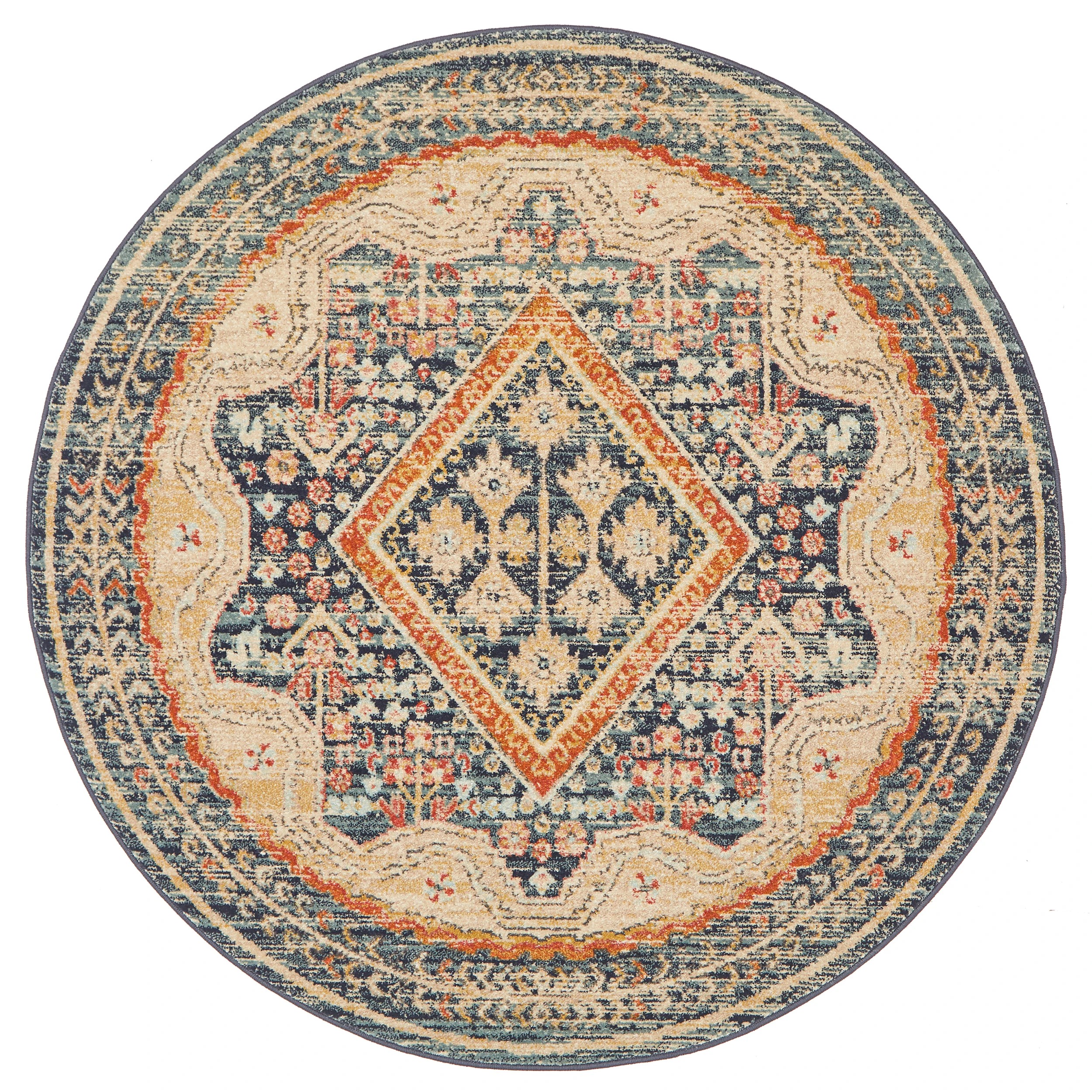 4 Common Ground Rugs Eterna 863 240x240cm - Large Round Rug - Blue, 4 of 8