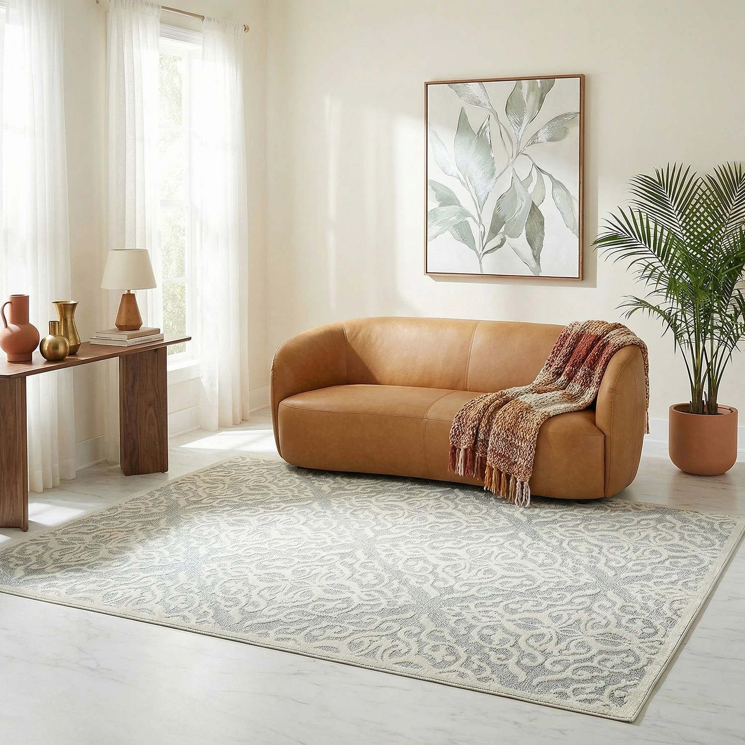 2 Common Ground Rugs Lustre Lydia 290x200cm - Large Power Loomed Pet Friendly Floor Rug - Silver, 2 of 5