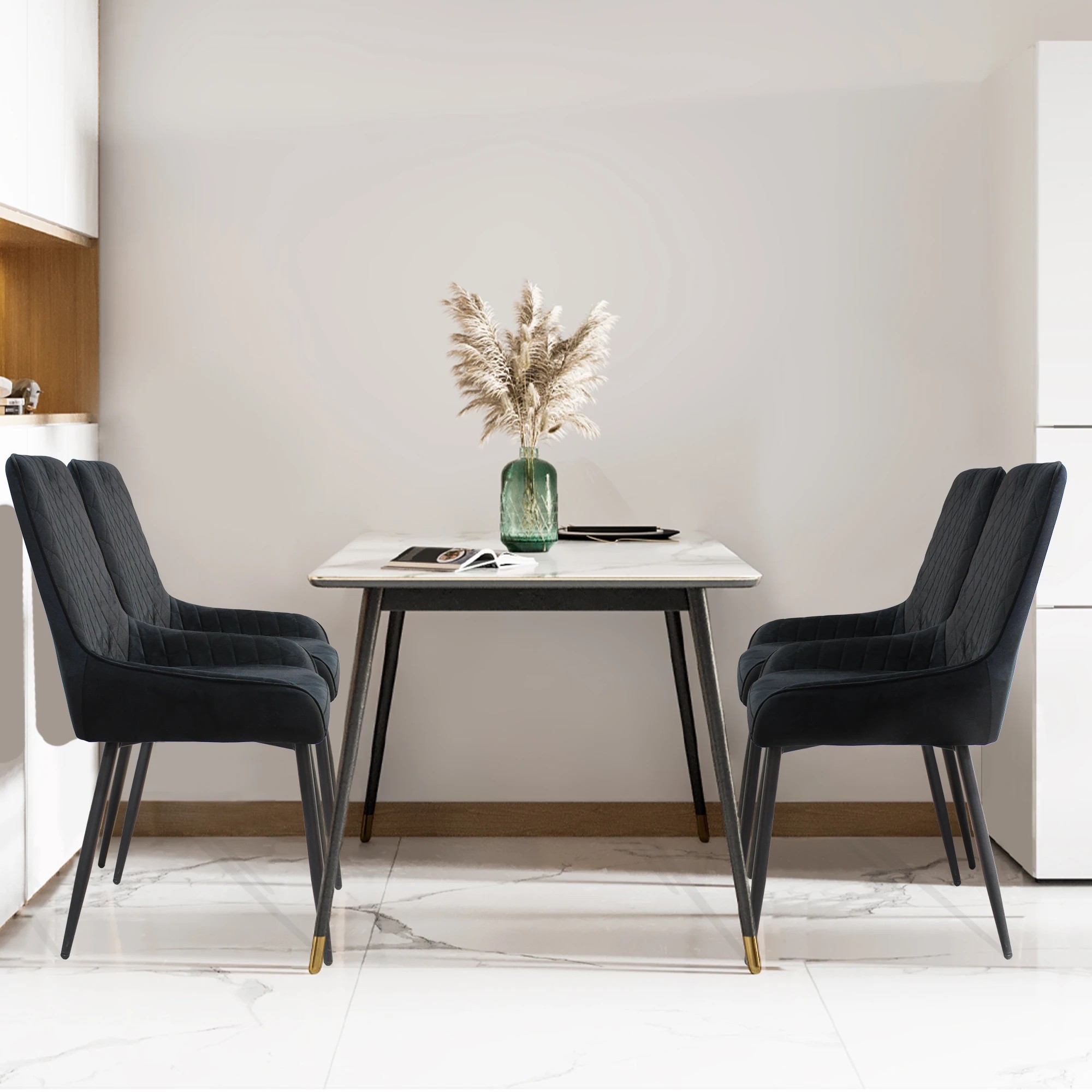 7 Levede 8x Soft Velvet Dining Chairs - Black, 7 of 8