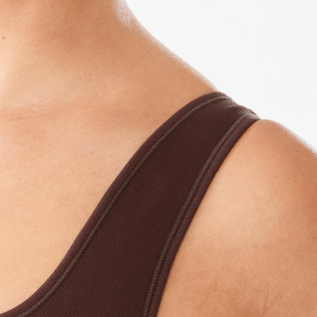 6 Active Womens Seamfree Square Tipping Crop Top Brn Tuscan, 6 of 7