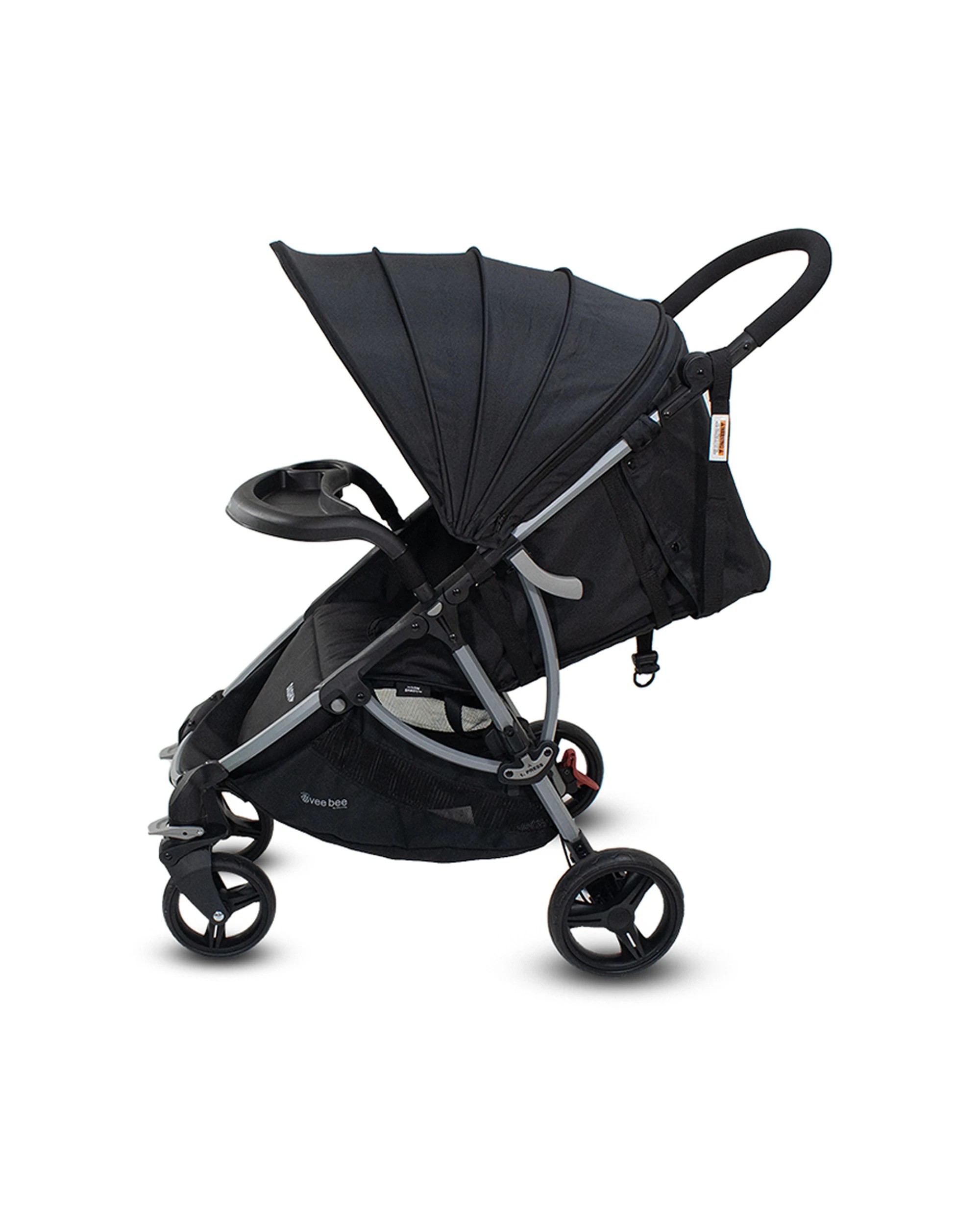 5 Vee Bee Dash Pram Foldable Reclining Baby Stroller With Tray Moon Shadow Colour
 - Black, 5 of 9