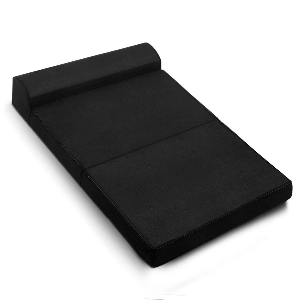 1 Giselle Bedding Foldable Mattress Folding Foam Bed Mat Double - Double Bed - Black, 1 of 8