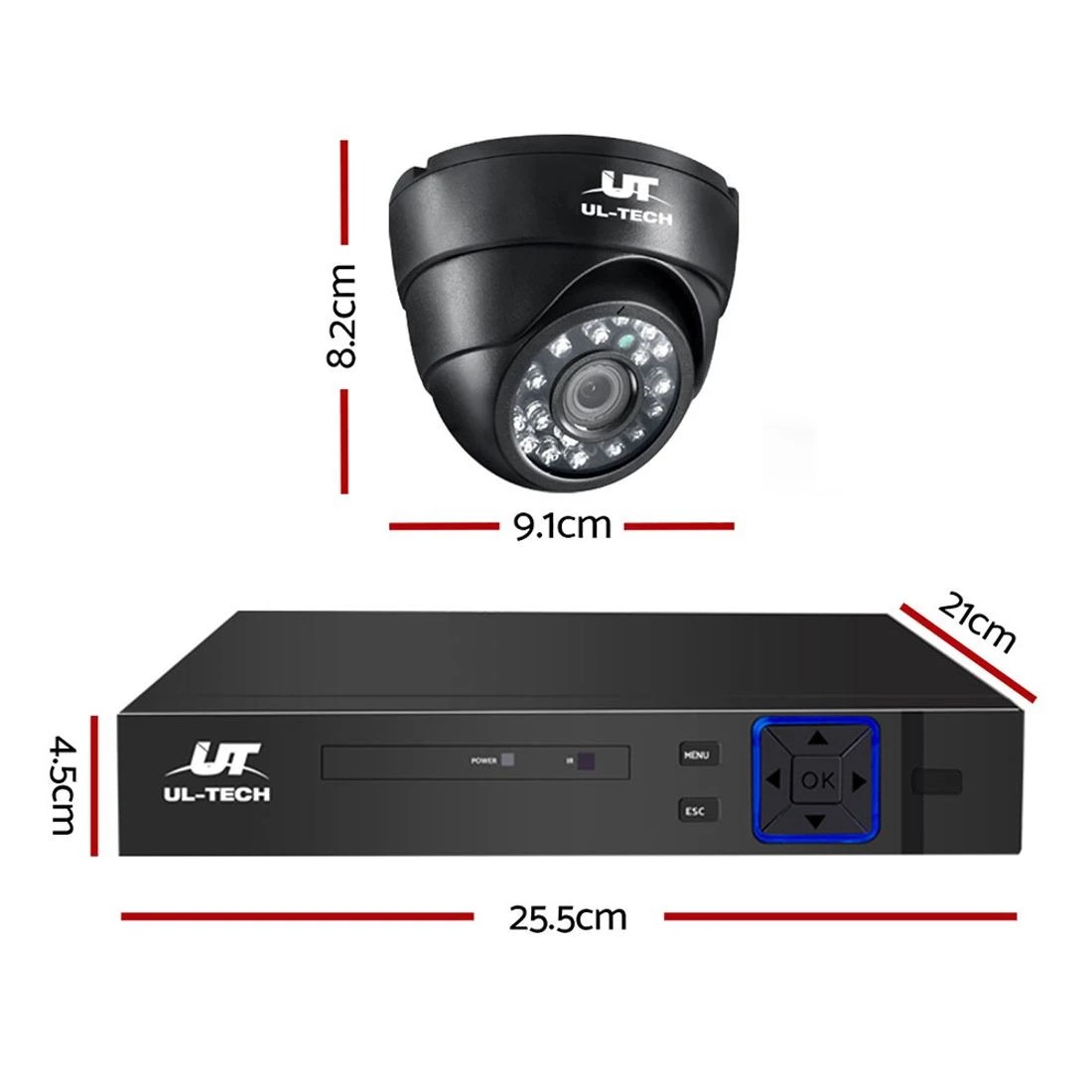 3 UL-TECH 1080P Security Camera System 8CH DVR with 8 CCTV Dome Cameras - Black, 3 of 9