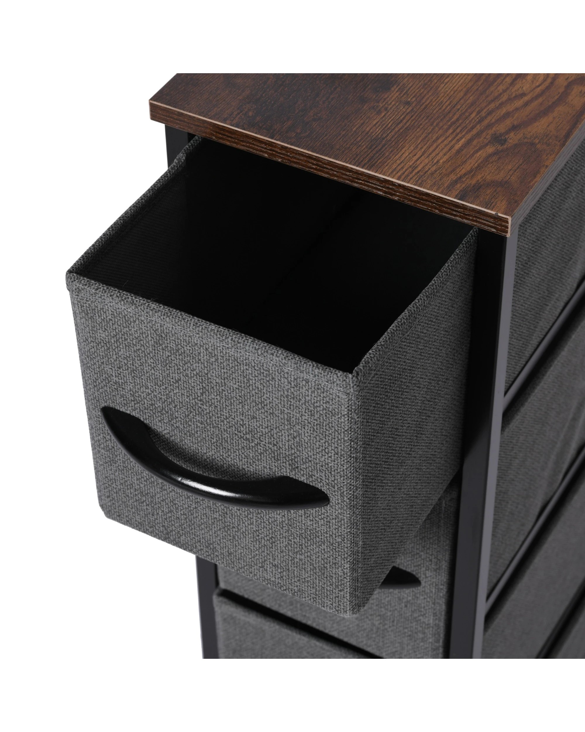 6 Sherwood Luna 4 Drawer Fabric Tallboy - Charcoal, 6 of 7