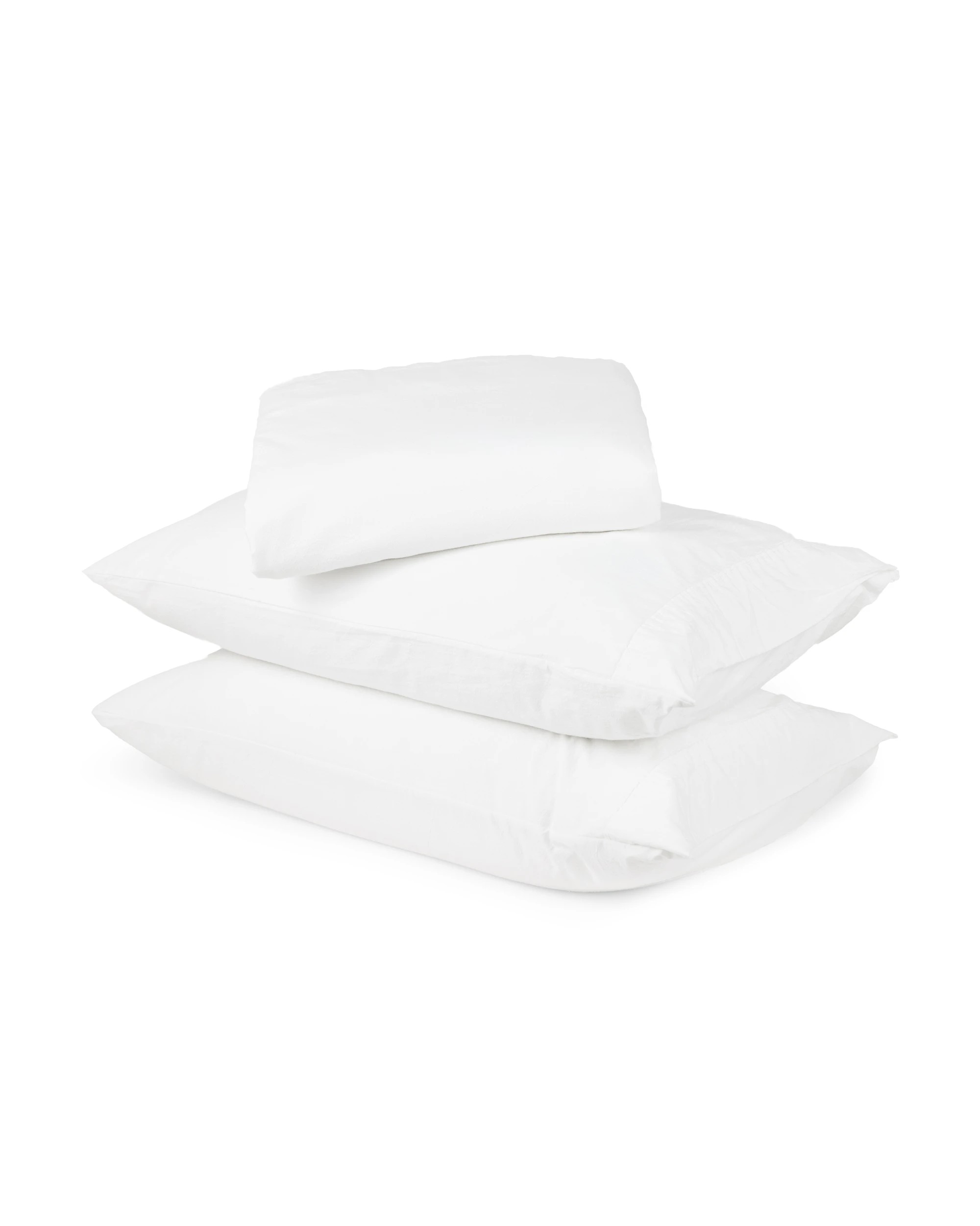 1 Stonewashed Cotton Sheet Set - Queen Bed, White, 1 of 4
