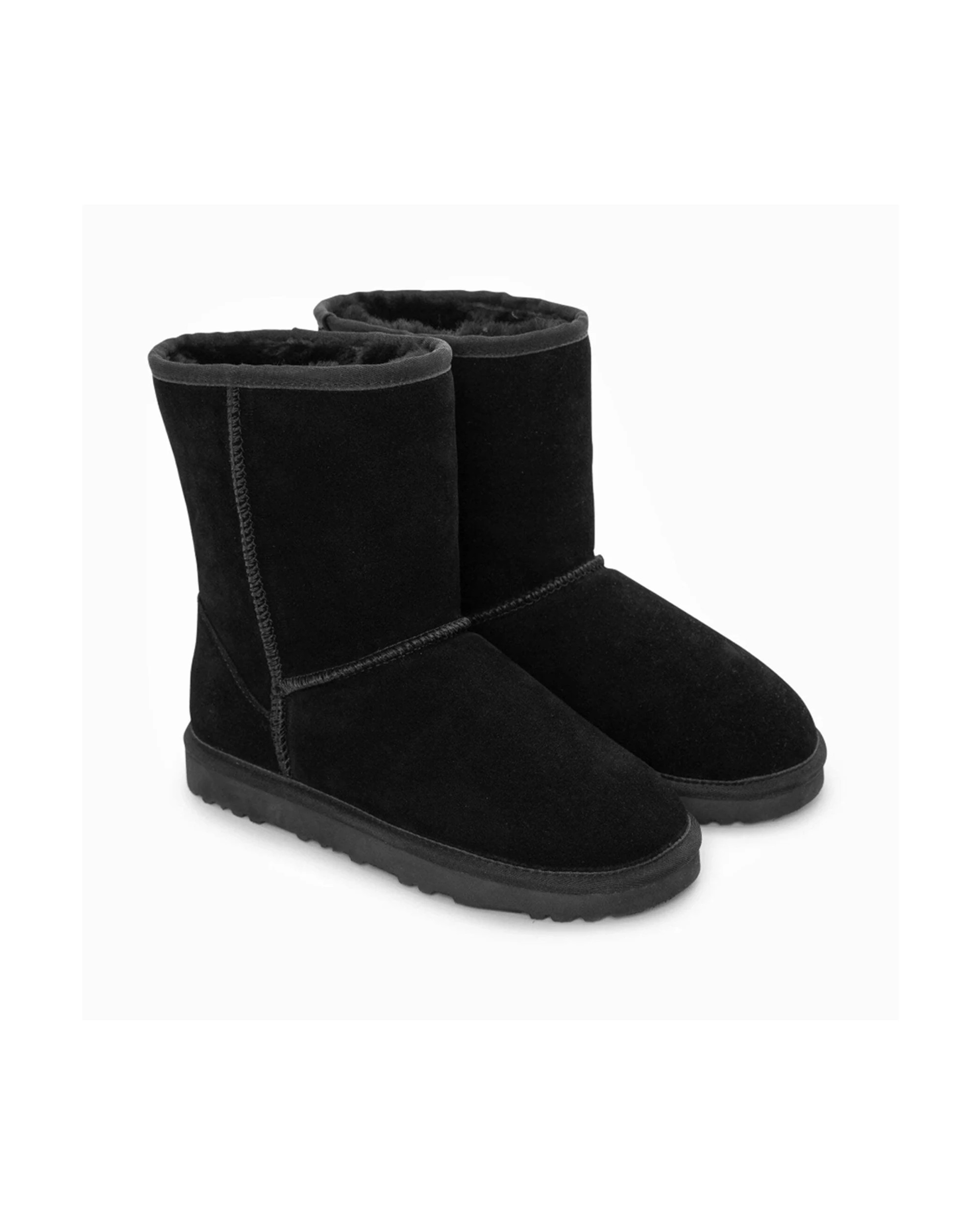 4 Ozwear Classic Unisex Short Cow Suede Sheepskin Ugg Boots - 37 - Black, 4 of 5