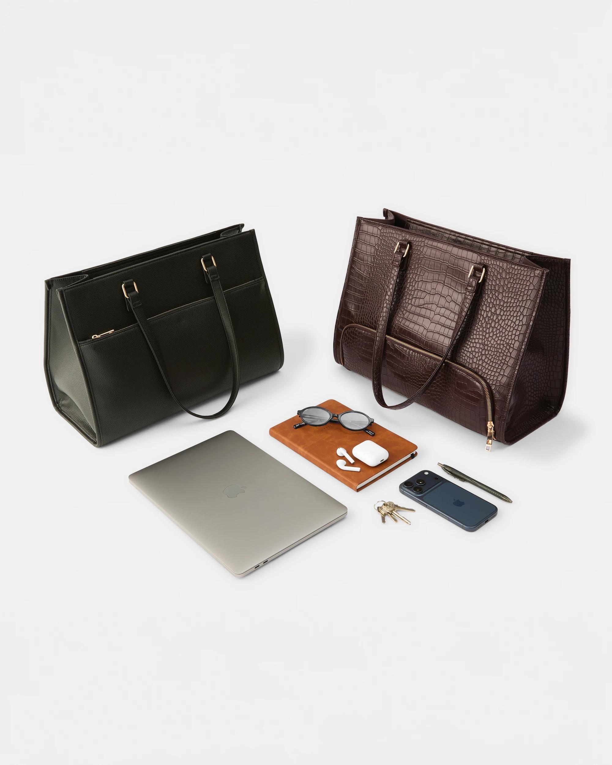 10 2-in-1 Work Tote Bag Black, 10 of 10