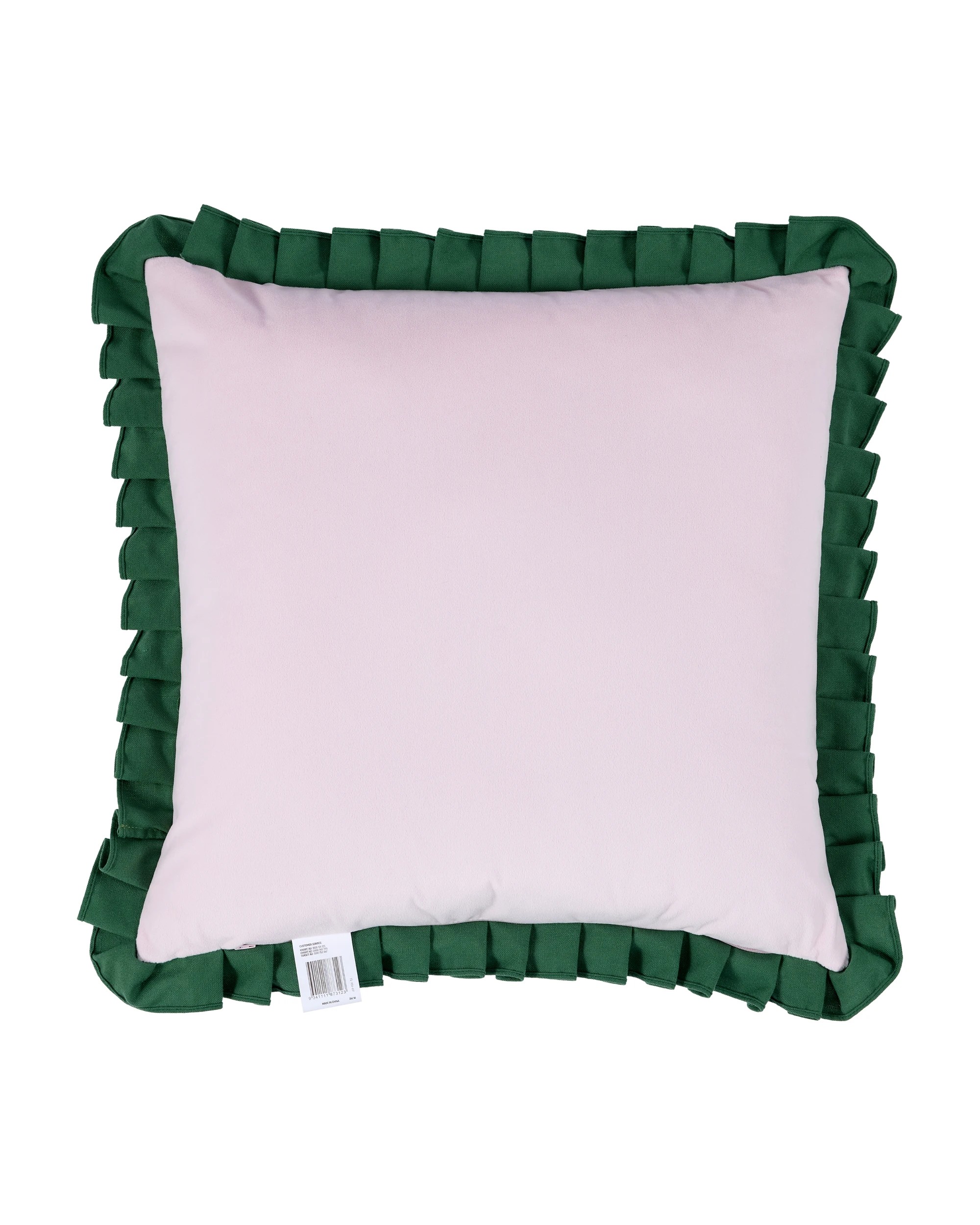 3 50cm Velvet Pleated Trim Cushion - Pink, 3 of 4