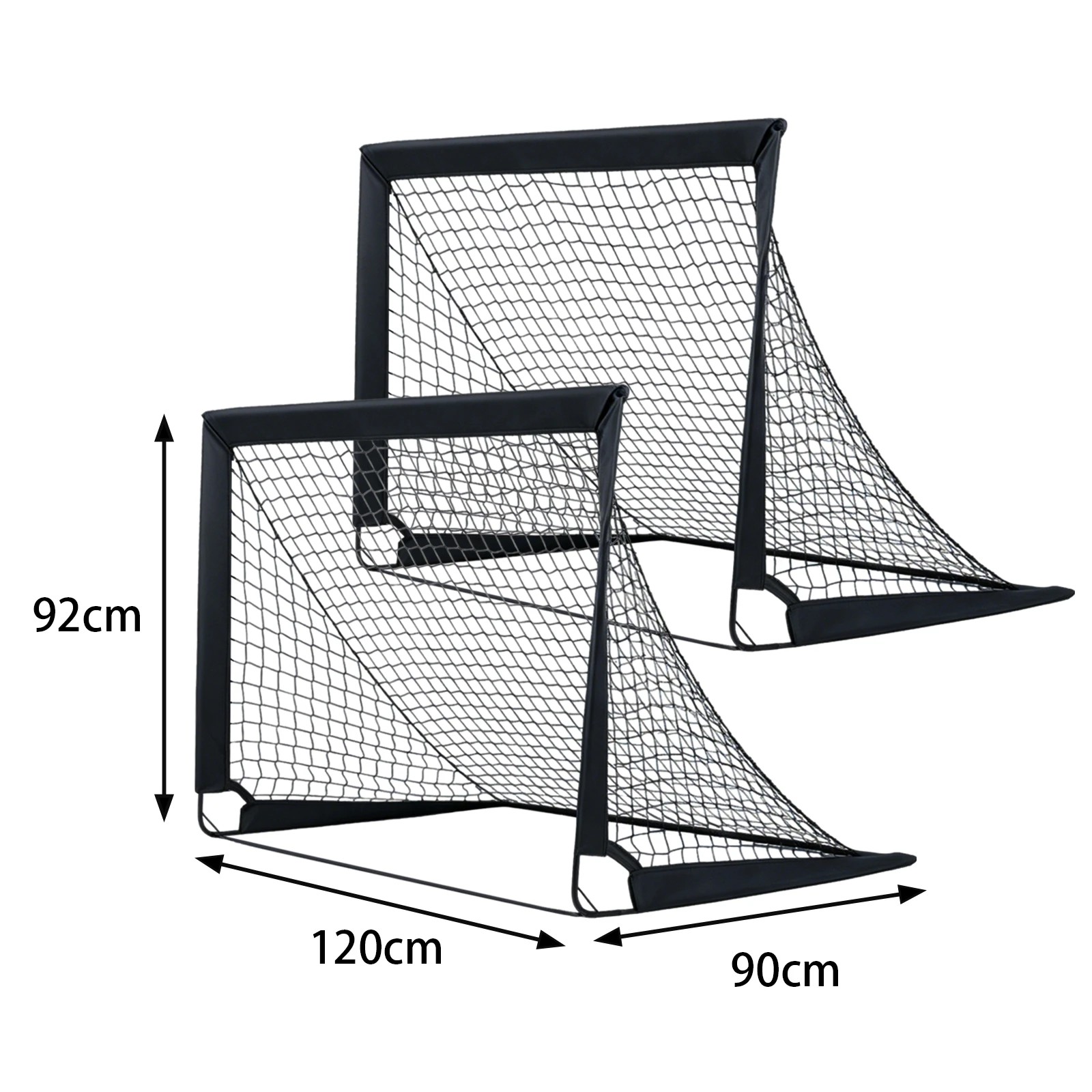 7 Costway 2x Portable Football Goals 120x92cm Pop Up Football Net Post w/Carry Bag, 7 of 7