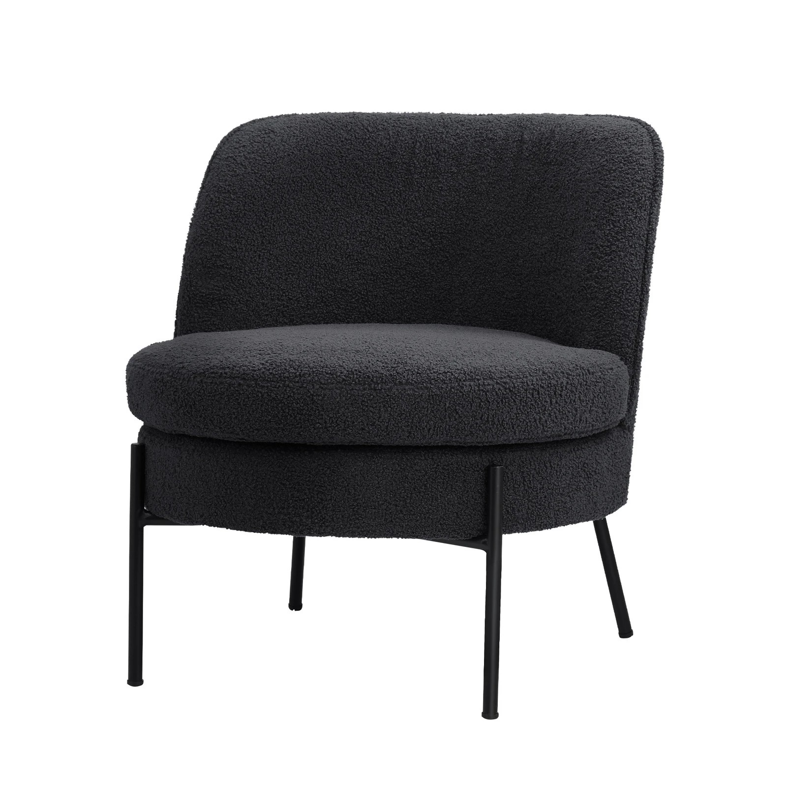 7 Oikiture Armchair Lounge Chair Accent Couch Chairs Padded Sofa Boucle - Charcoal, 7 of 7