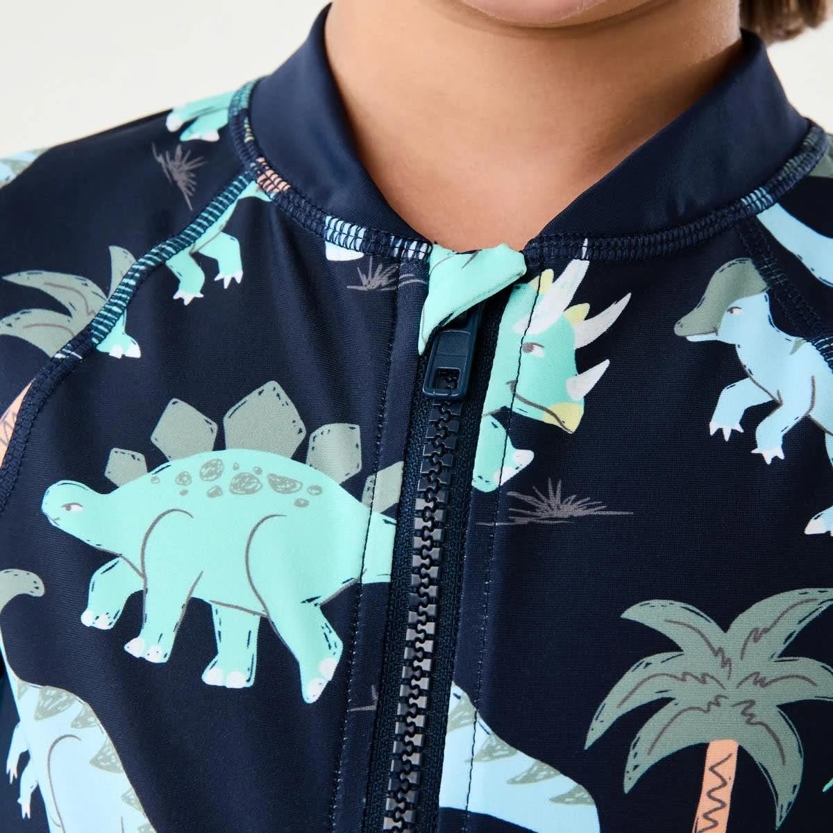 4 Long Sleeve Swimsuit DINO SCRIBBLE DRESS BLUE, 4 of 7